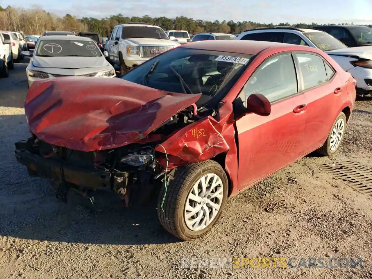 2 Photograph of a damaged car 5YFBURHE5KP921754 TOYOTA COROLLA 2019