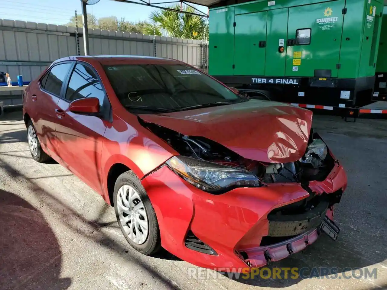 1 Photograph of a damaged car 5YFBURHE5KP922709 TOYOTA COROLLA 2019