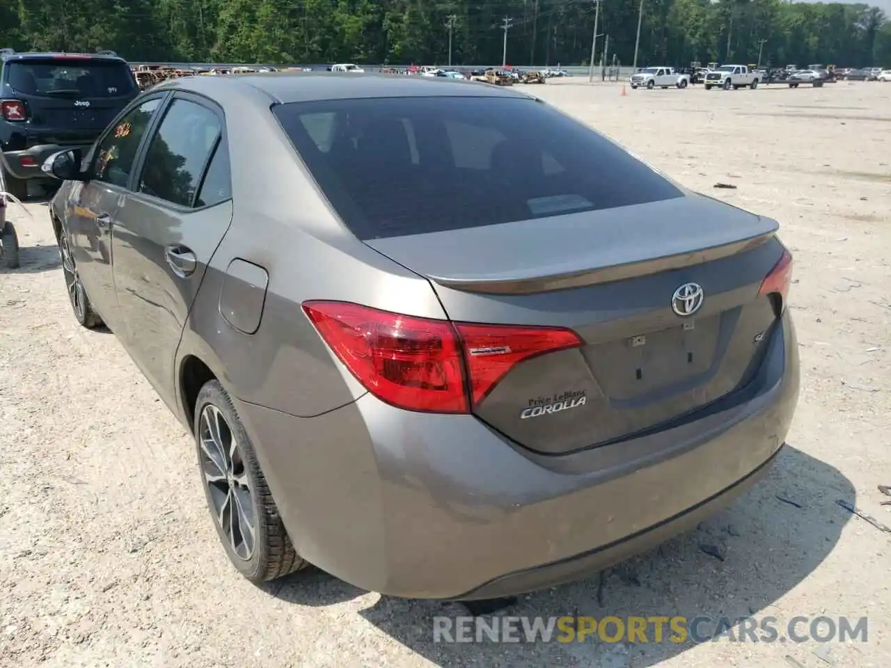 3 Photograph of a damaged car 5YFBURHE5KP926596 TOYOTA COROLLA 2019