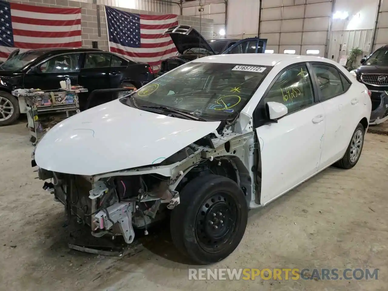 2 Photograph of a damaged car 5YFBURHE5KP927151 TOYOTA COROLLA 2019