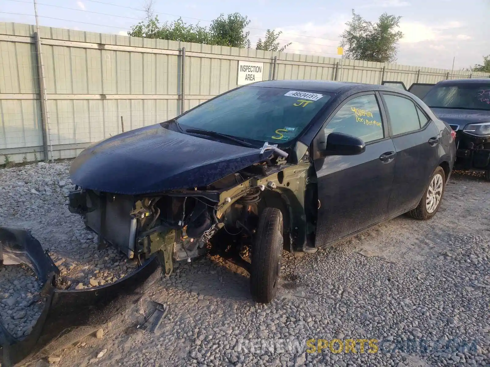 2 Photograph of a damaged car 5YFBURHE5KP930812 TOYOTA COROLLA 2019