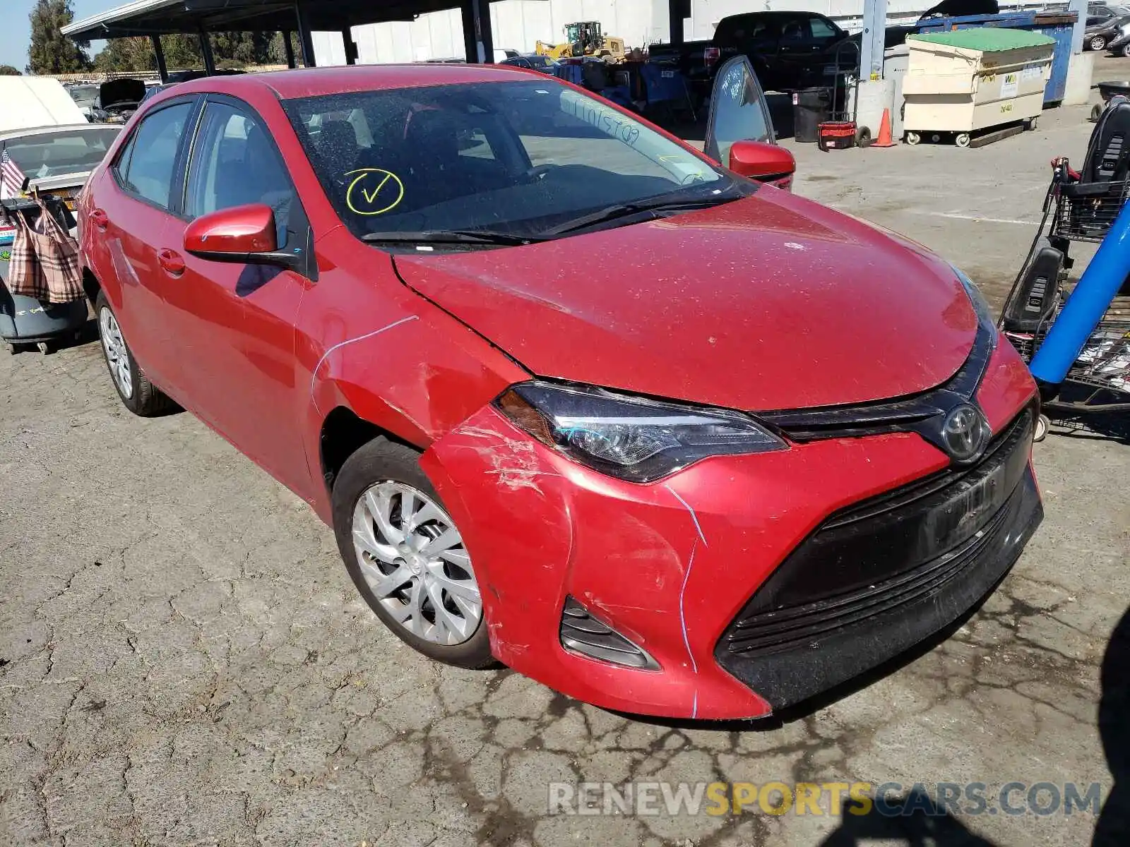 1 Photograph of a damaged car 5YFBURHE5KP930860 TOYOTA COROLLA 2019