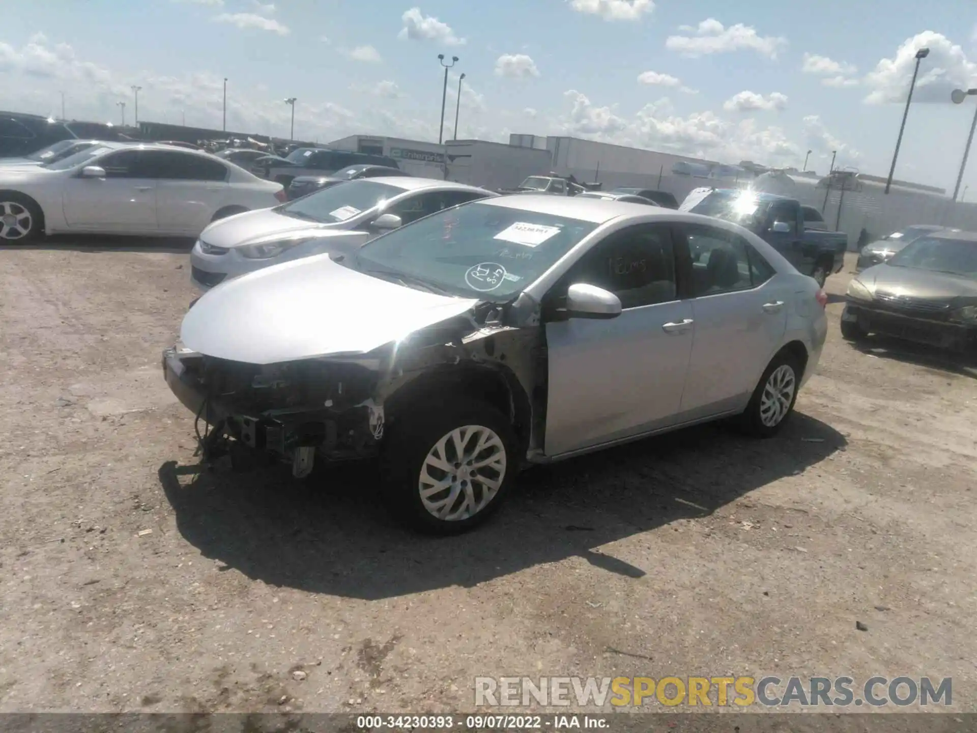 2 Photograph of a damaged car 5YFBURHE5KP934715 TOYOTA COROLLA 2019