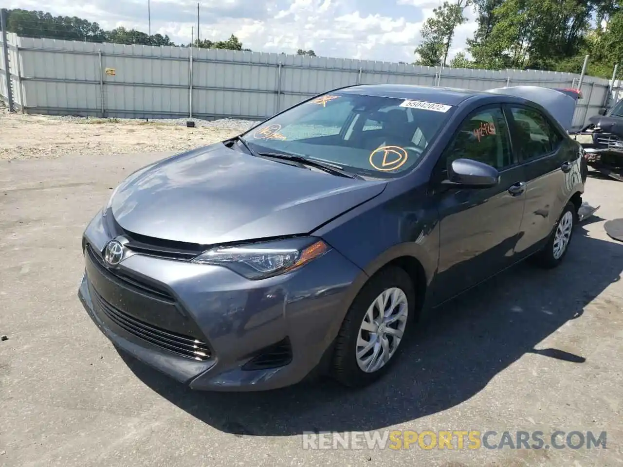 2 Photograph of a damaged car 5YFBURHE5KP936366 TOYOTA COROLLA 2019