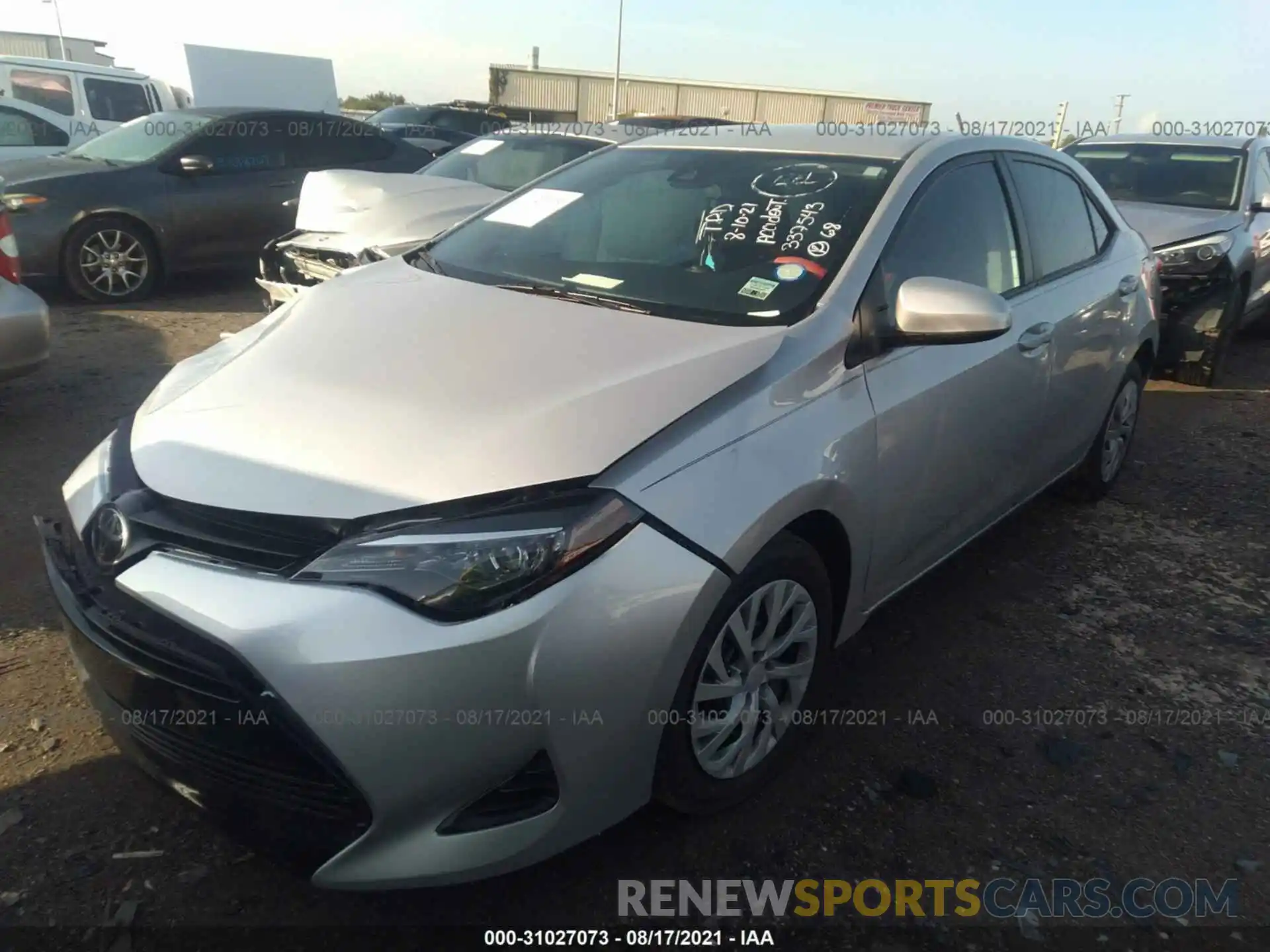 2 Photograph of a damaged car 5YFBURHE5KP939445 TOYOTA COROLLA 2019