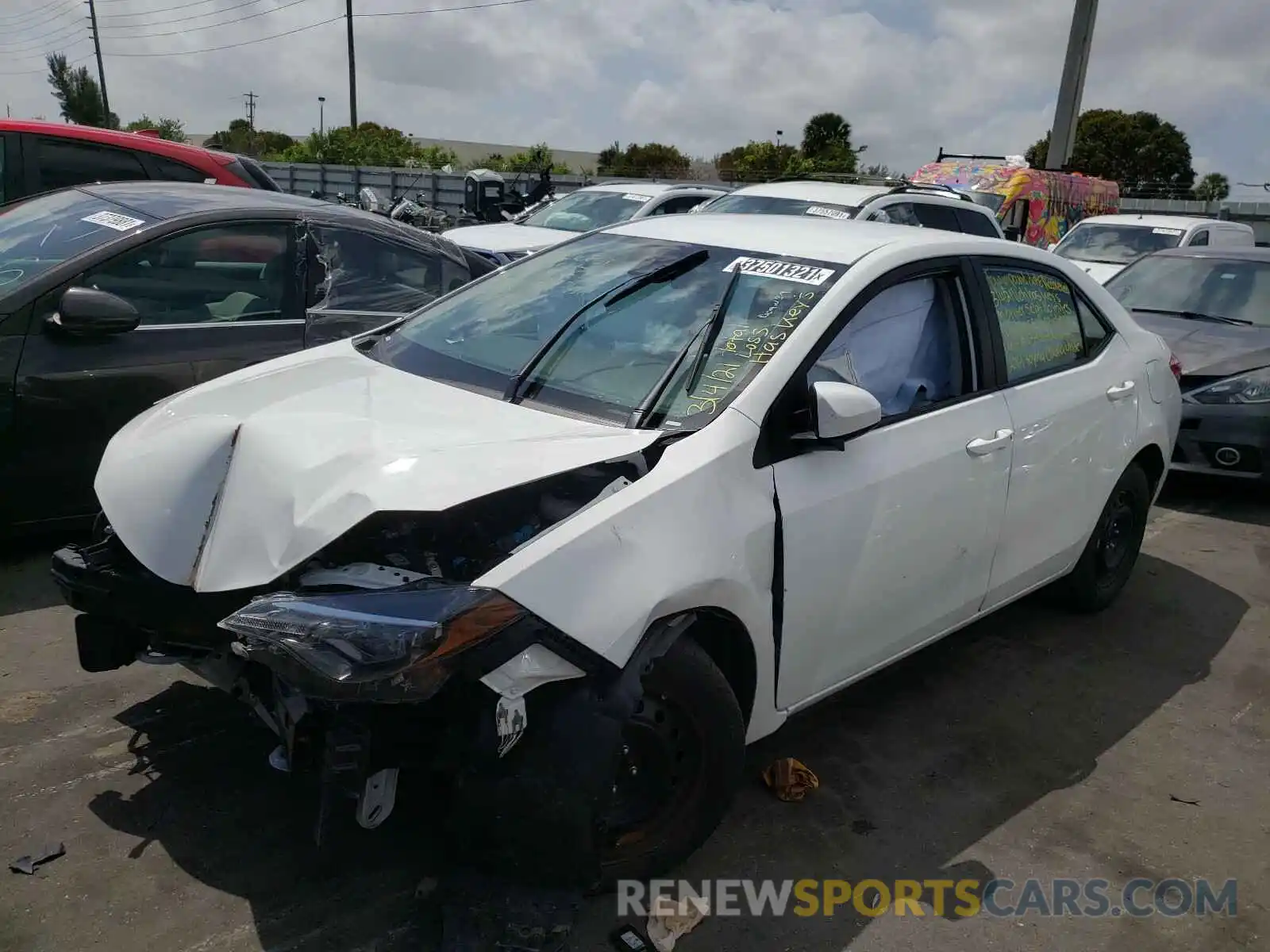 2 Photograph of a damaged car 5YFBURHE5KP940272 TOYOTA COROLLA 2019