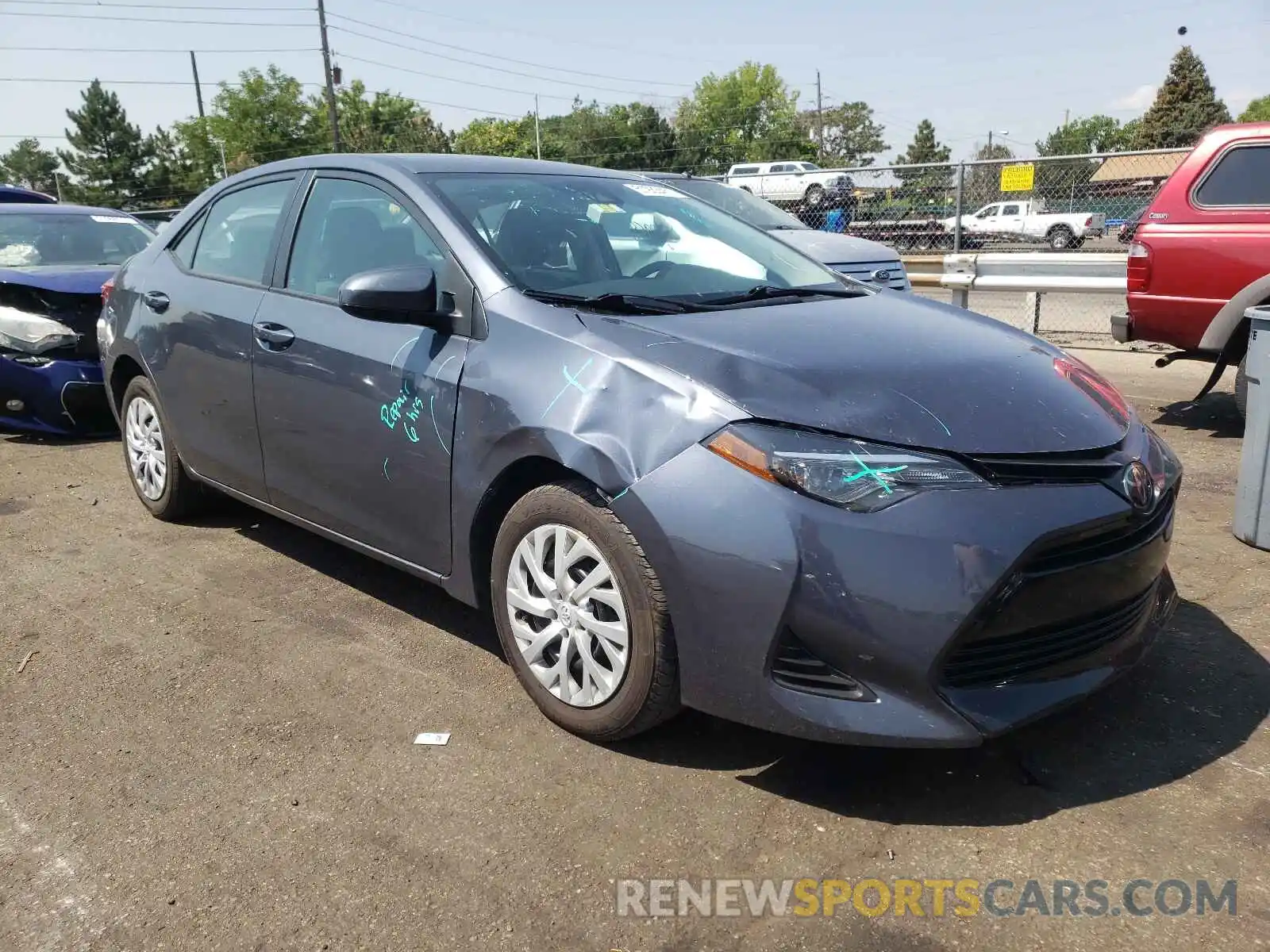 1 Photograph of a damaged car 5YFBURHE5KP940966 TOYOTA COROLLA 2019