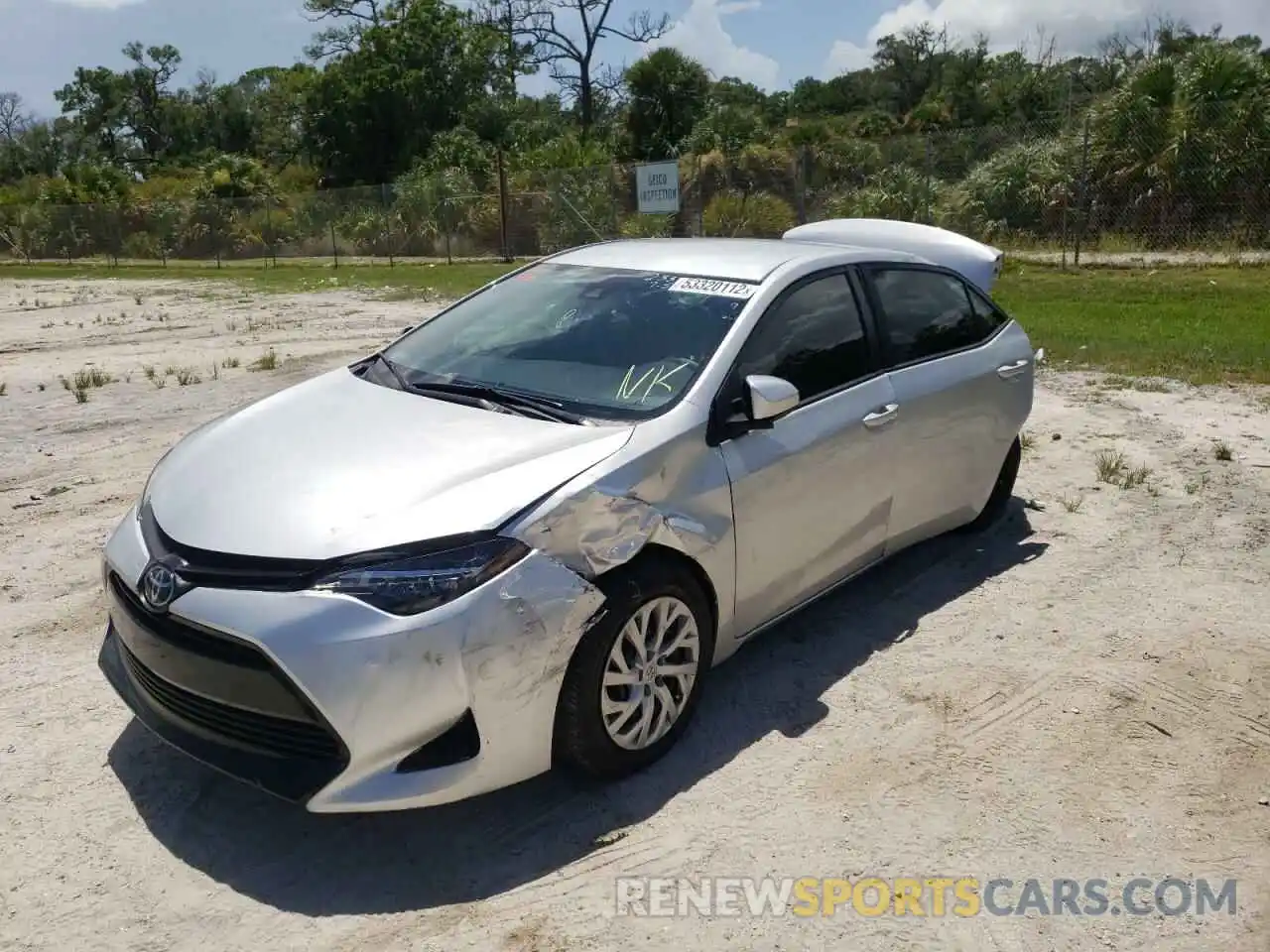 2 Photograph of a damaged car 5YFBURHE5KP945214 TOYOTA COROLLA 2019