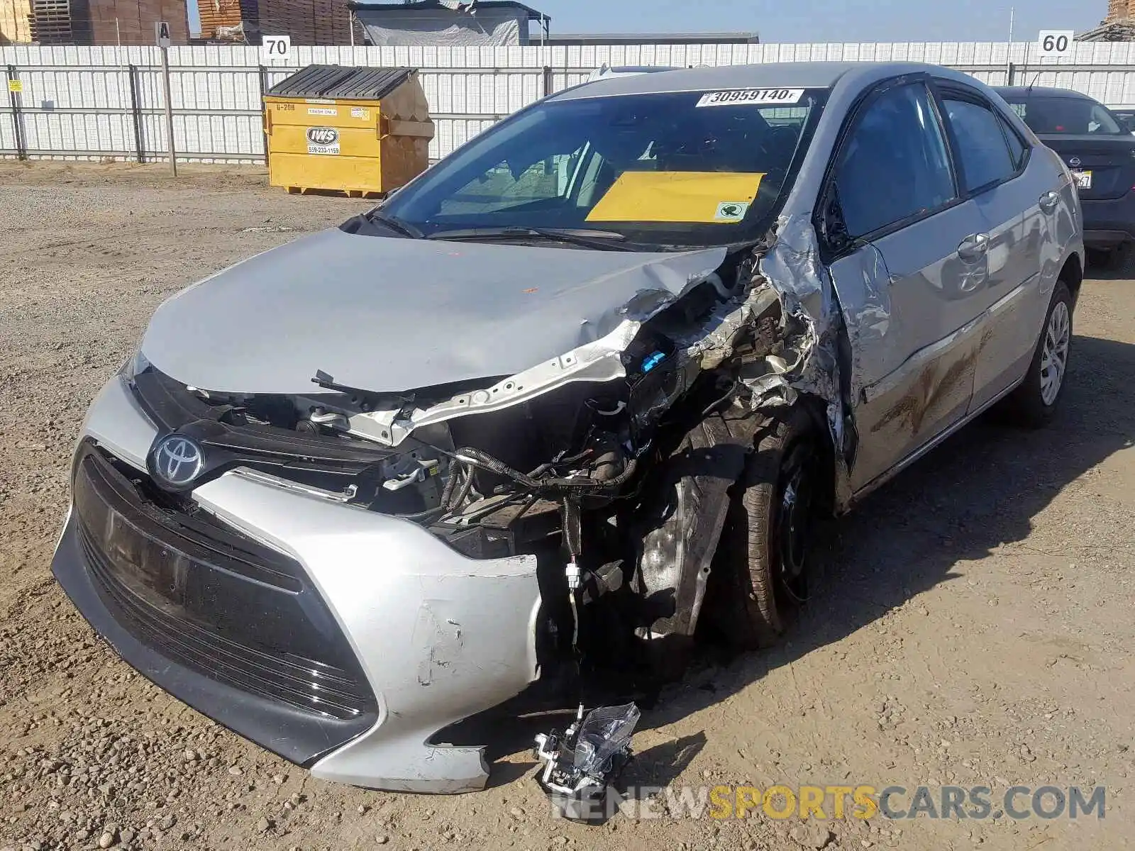 2 Photograph of a damaged car 5YFBURHE5KP947724 TOYOTA COROLLA 2019