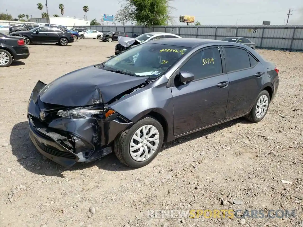 2 Photograph of a damaged car 5YFBURHE6KP856655 TOYOTA COROLLA 2019