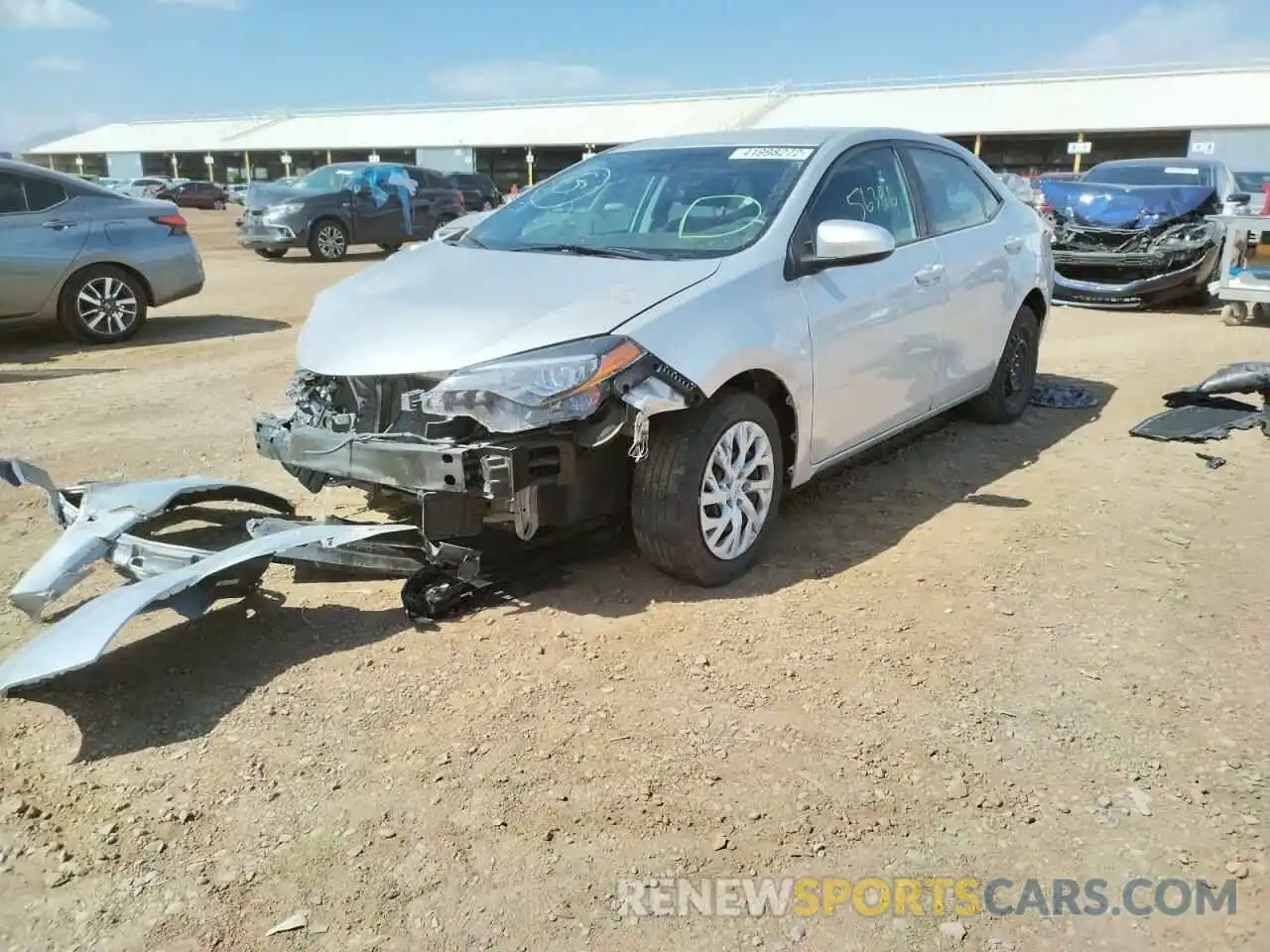 2 Photograph of a damaged car 5YFBURHE6KP857756 TOYOTA COROLLA 2019