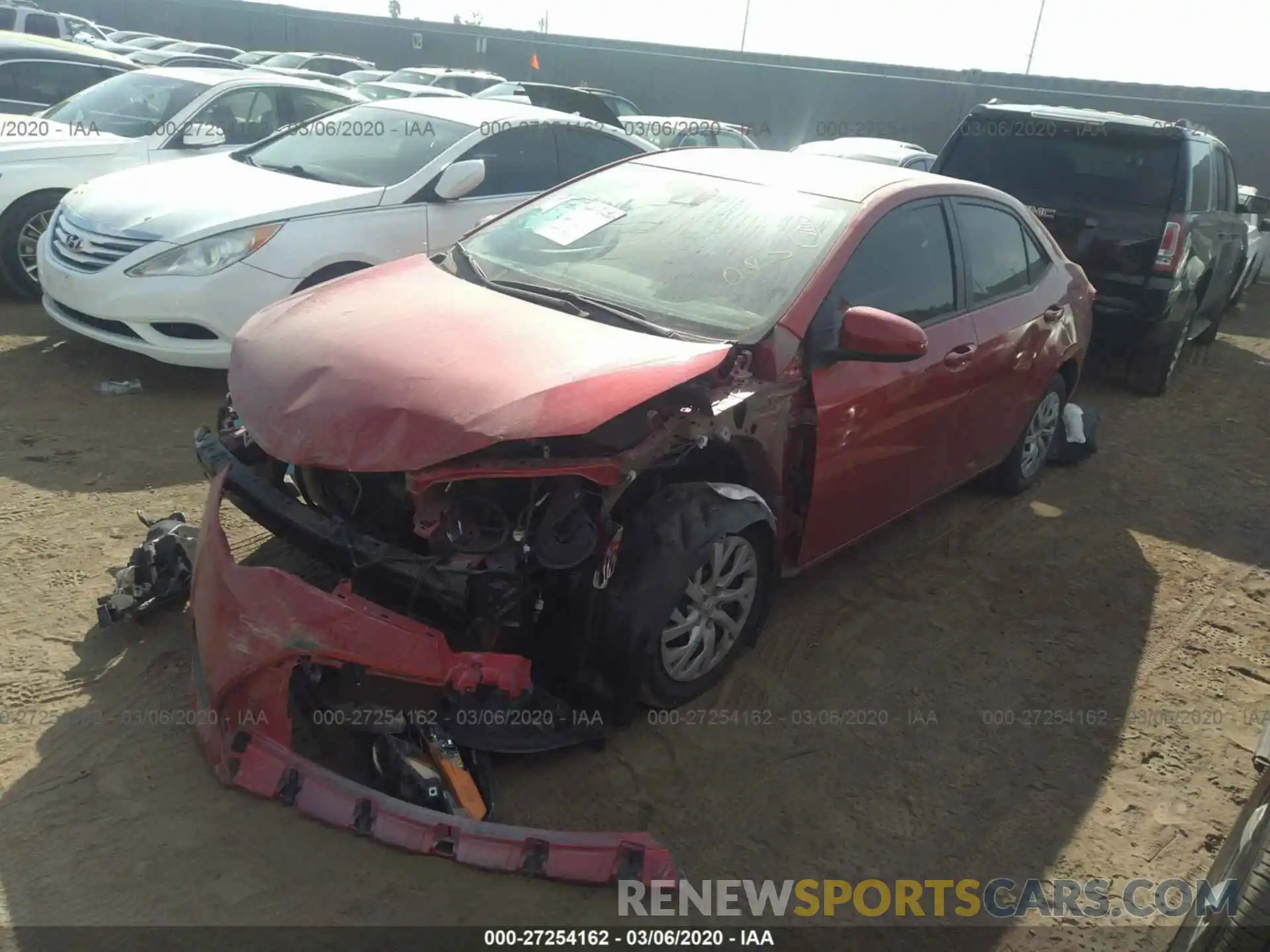 2 Photograph of a damaged car 5YFBURHE6KP858597 TOYOTA COROLLA 2019