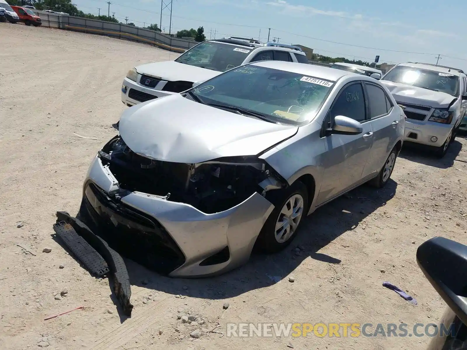 2 Photograph of a damaged car 5YFBURHE6KP859314 TOYOTA COROLLA 2019