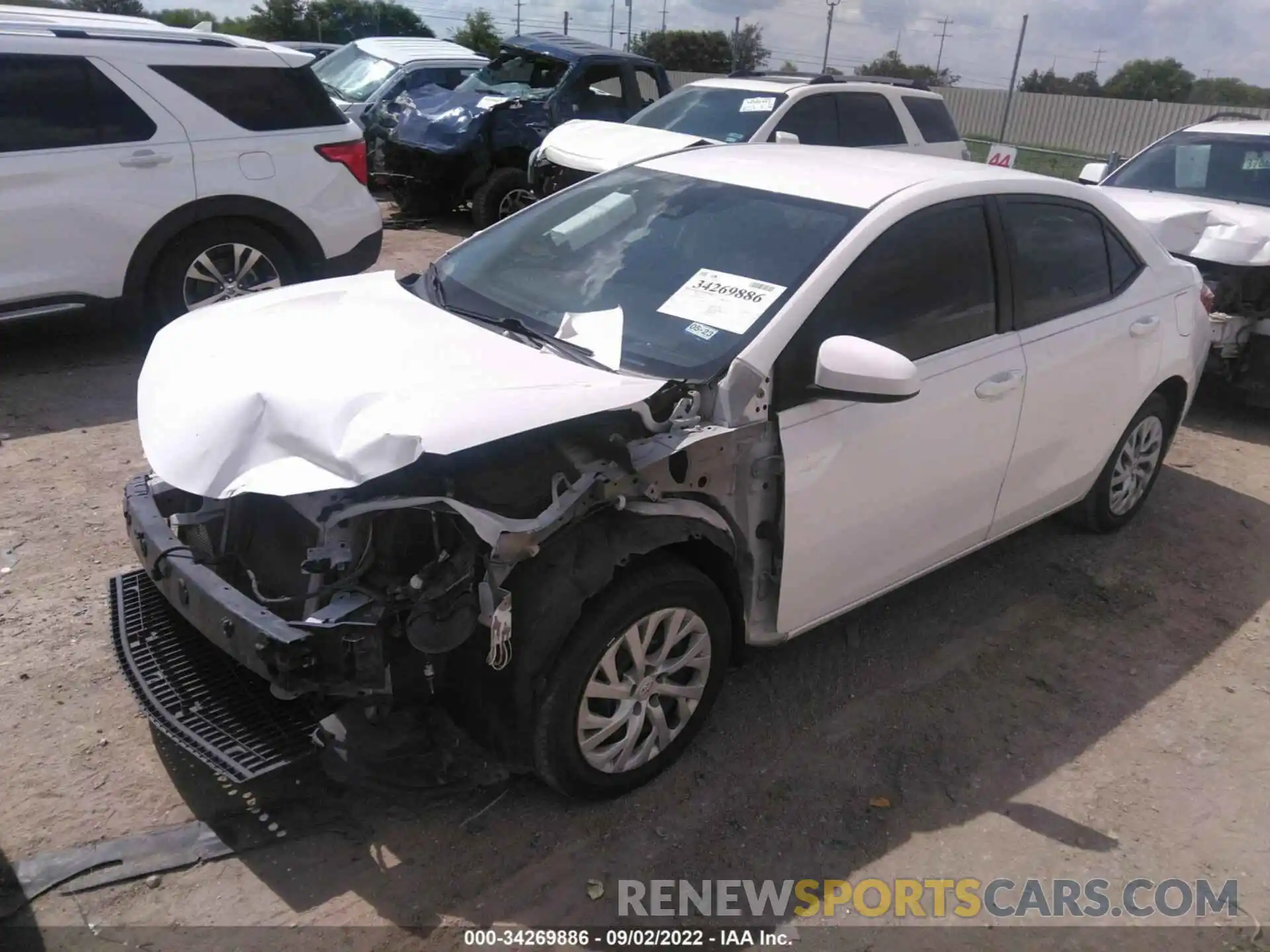 2 Photograph of a damaged car 5YFBURHE6KP859376 TOYOTA COROLLA 2019