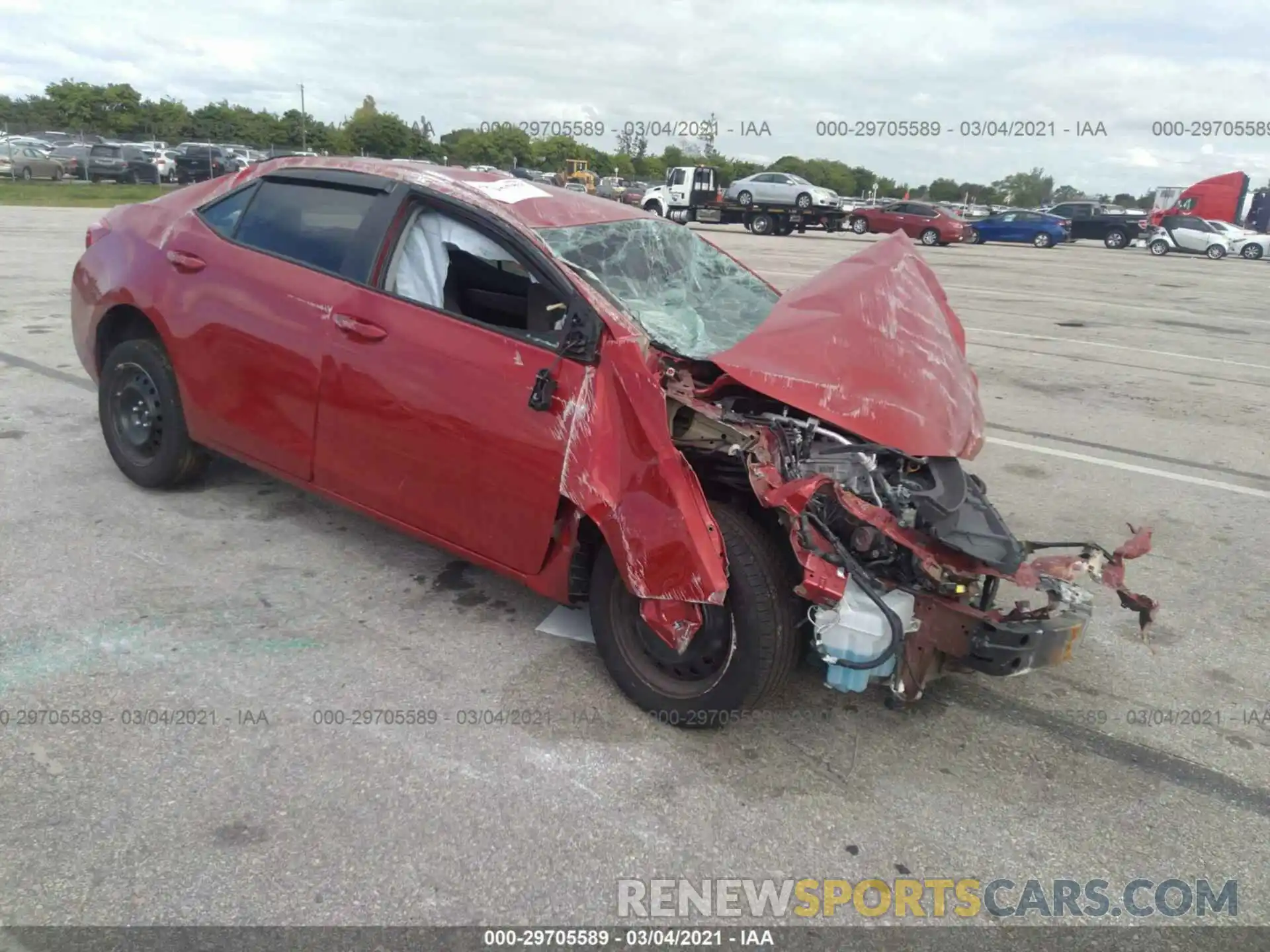 1 Photograph of a damaged car 5YFBURHE6KP862438 TOYOTA COROLLA 2019