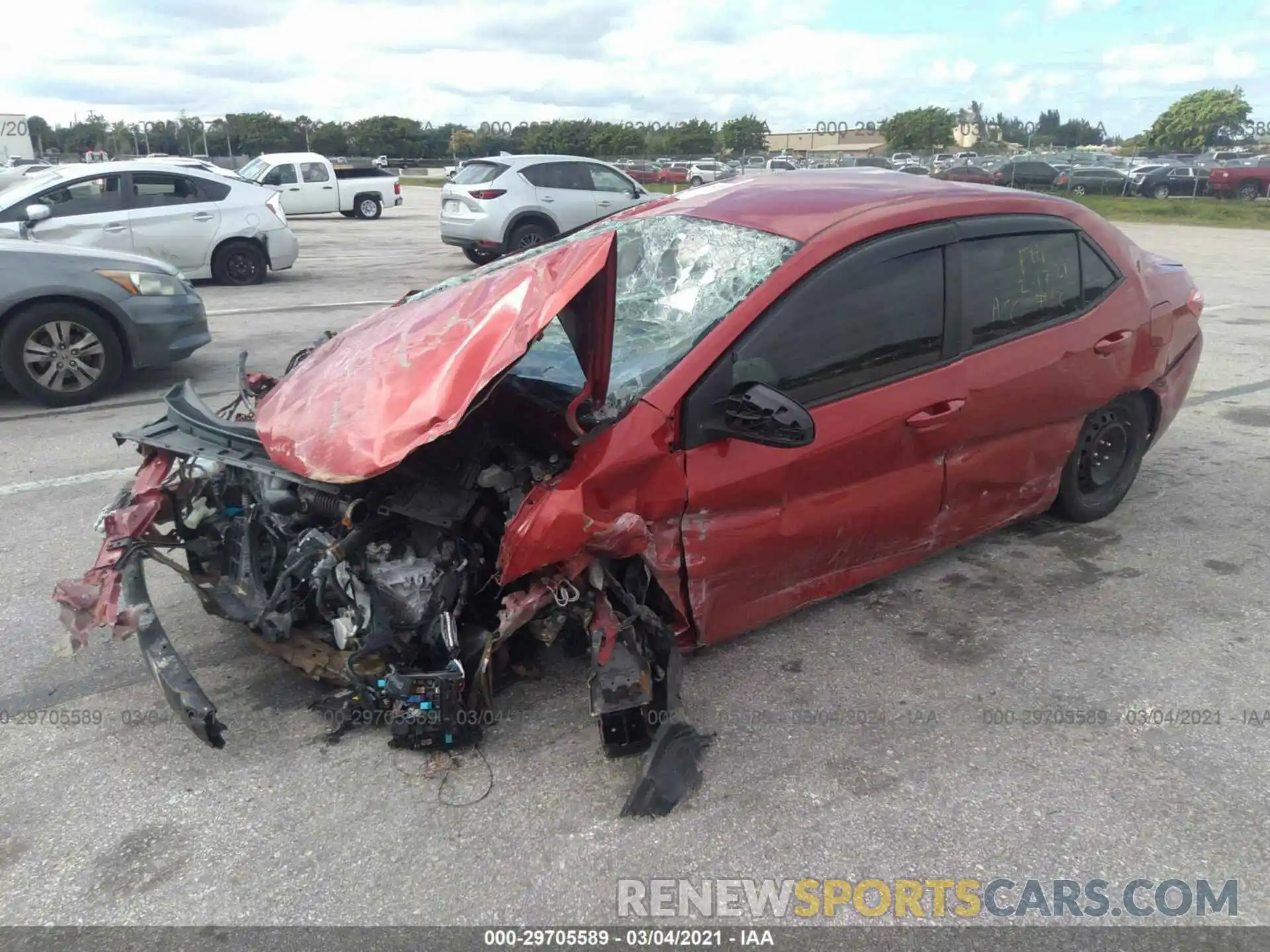 2 Photograph of a damaged car 5YFBURHE6KP862438 TOYOTA COROLLA 2019