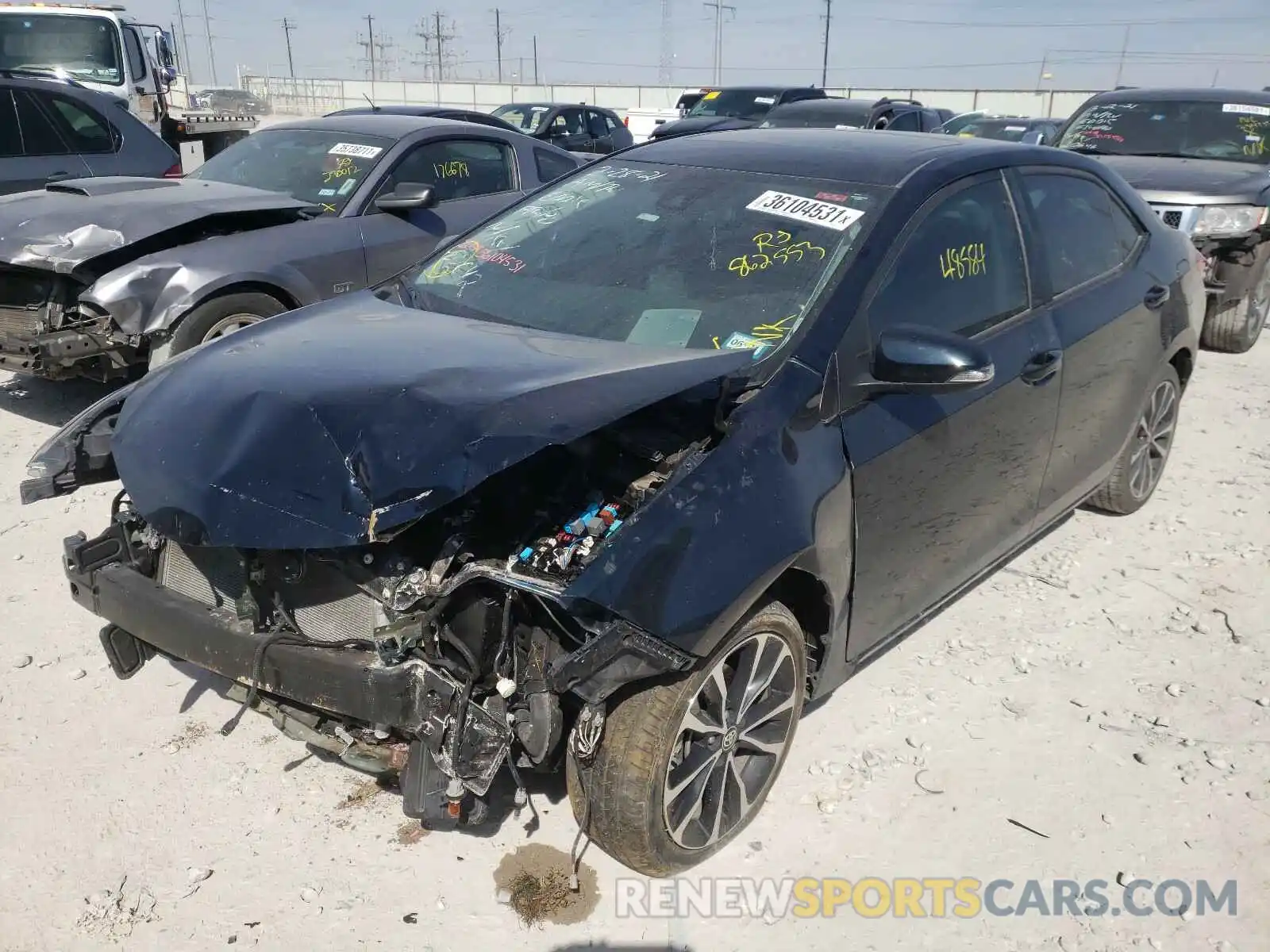 2 Photograph of a damaged car 5YFBURHE6KP862553 TOYOTA COROLLA 2019