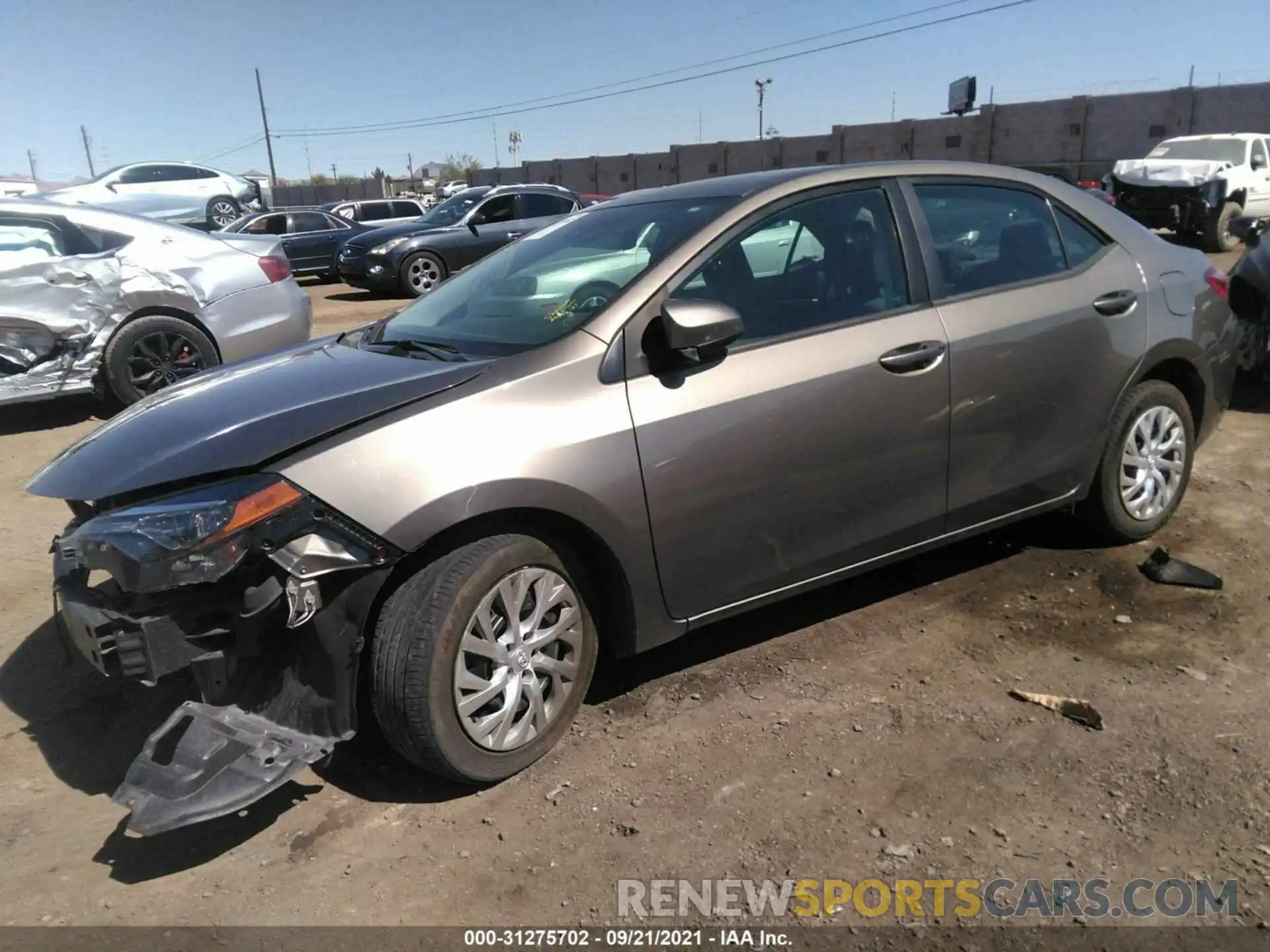 2 Photograph of a damaged car 5YFBURHE6KP868143 TOYOTA COROLLA 2019