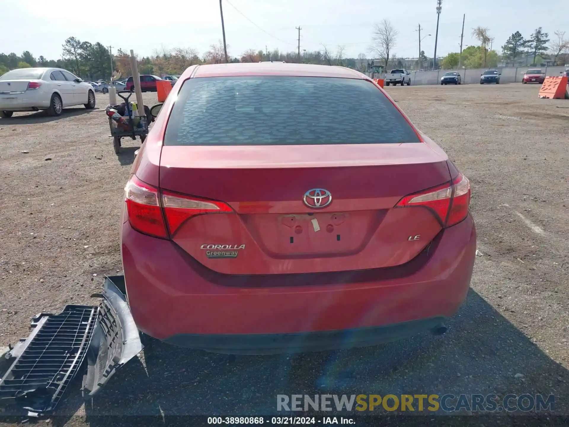 16 Photograph of a damaged car 5YFBURHE6KP869437 TOYOTA COROLLA 2019