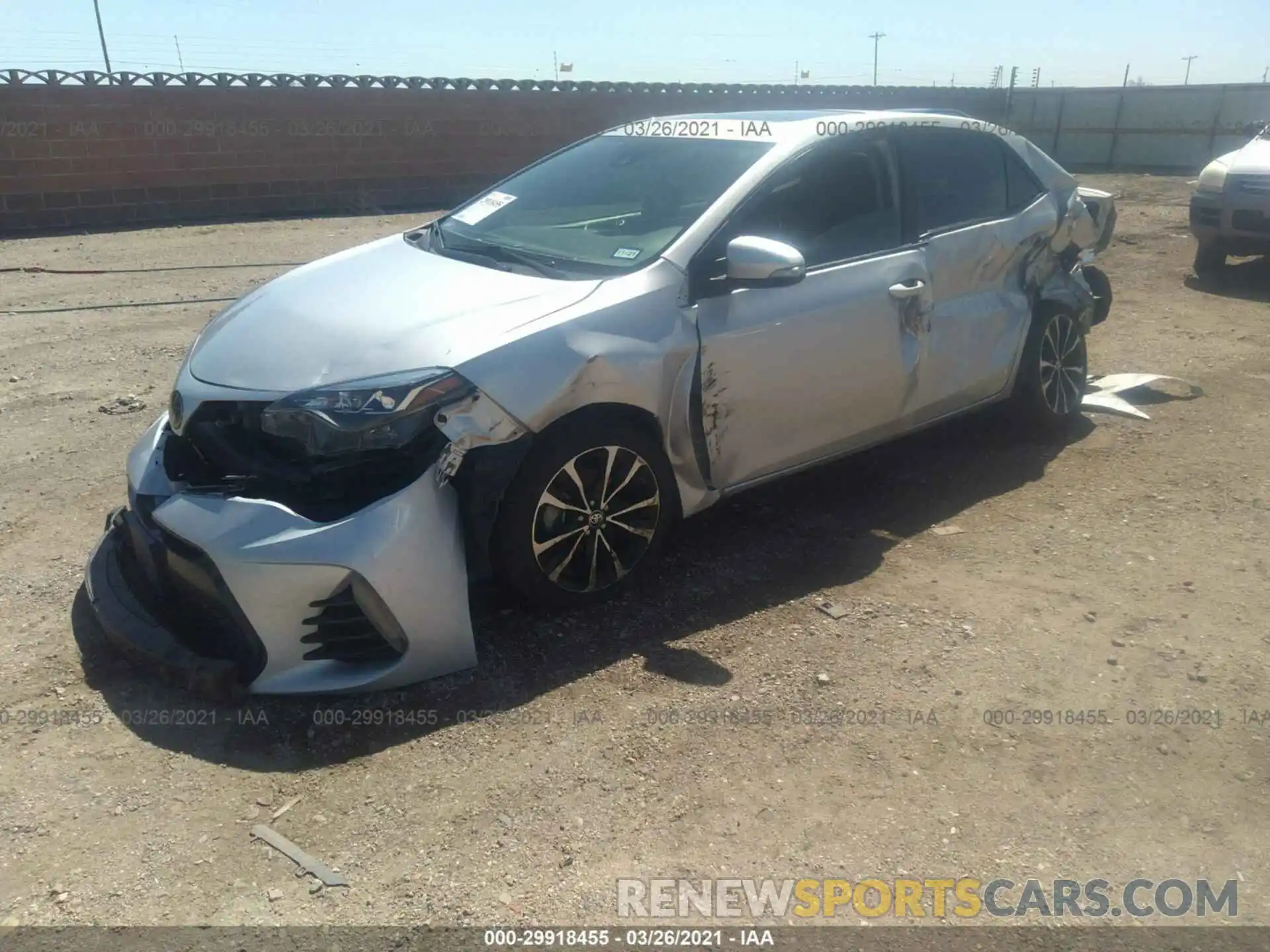 2 Photograph of a damaged car 5YFBURHE6KP870586 TOYOTA COROLLA 2019