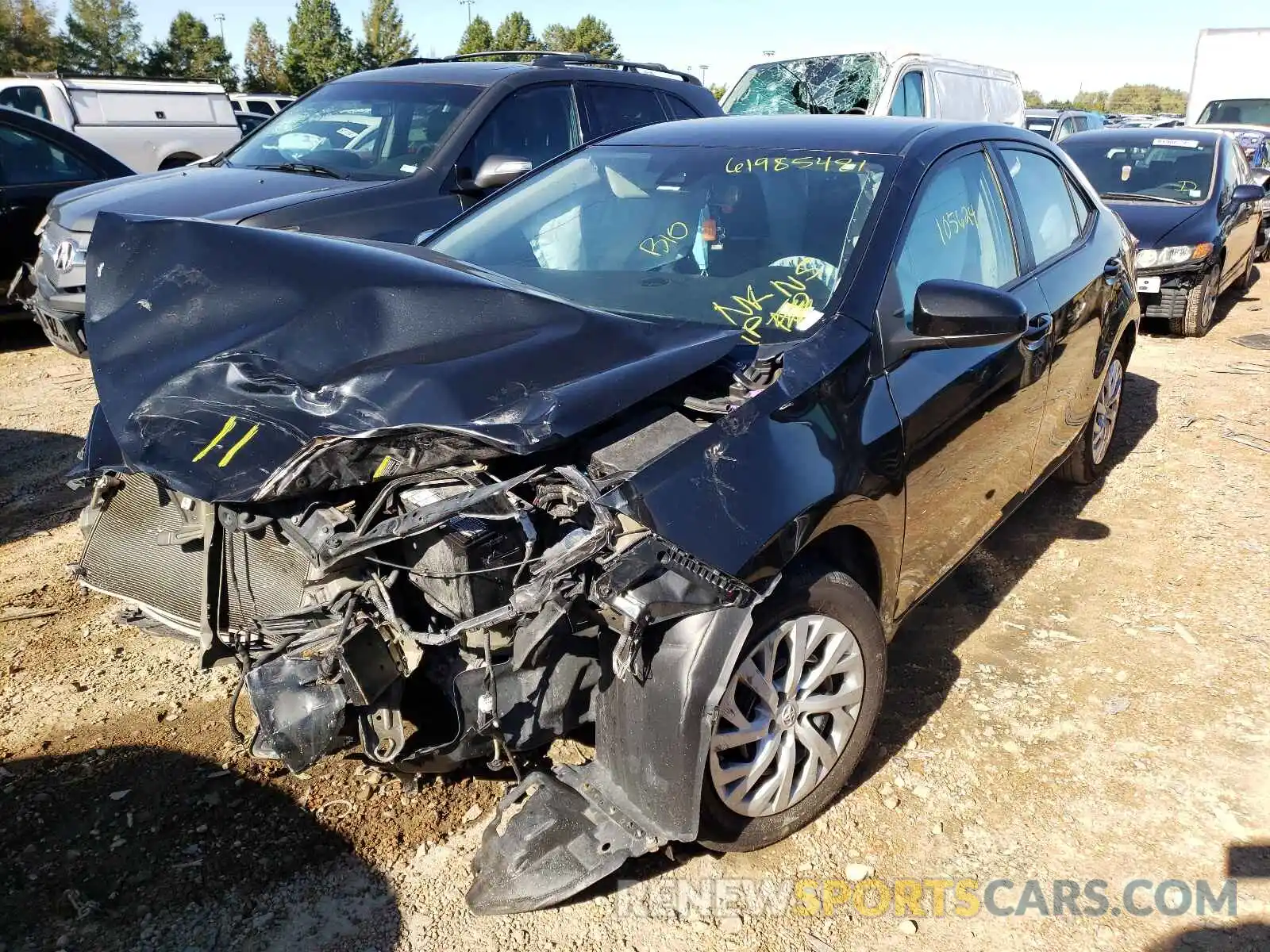 2 Photograph of a damaged car 5YFBURHE6KP871026 TOYOTA COROLLA 2019