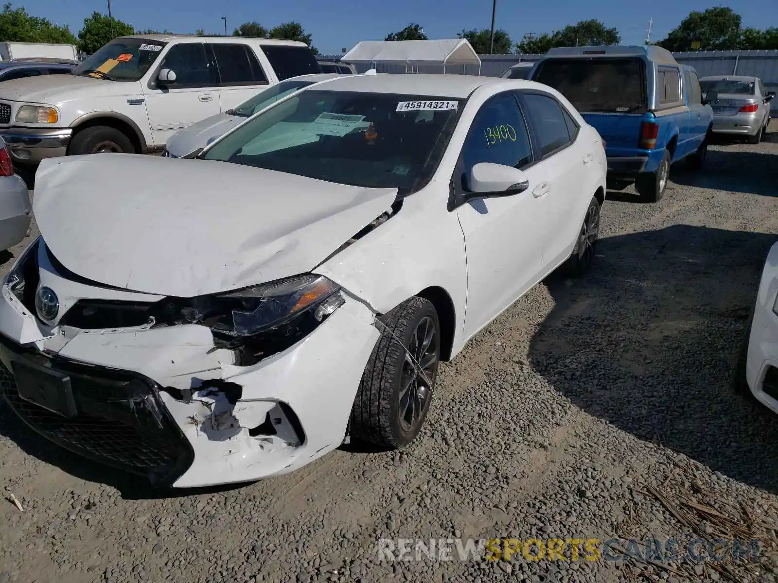 2 Photograph of a damaged car 5YFBURHE6KP874170 TOYOTA COROLLA 2019