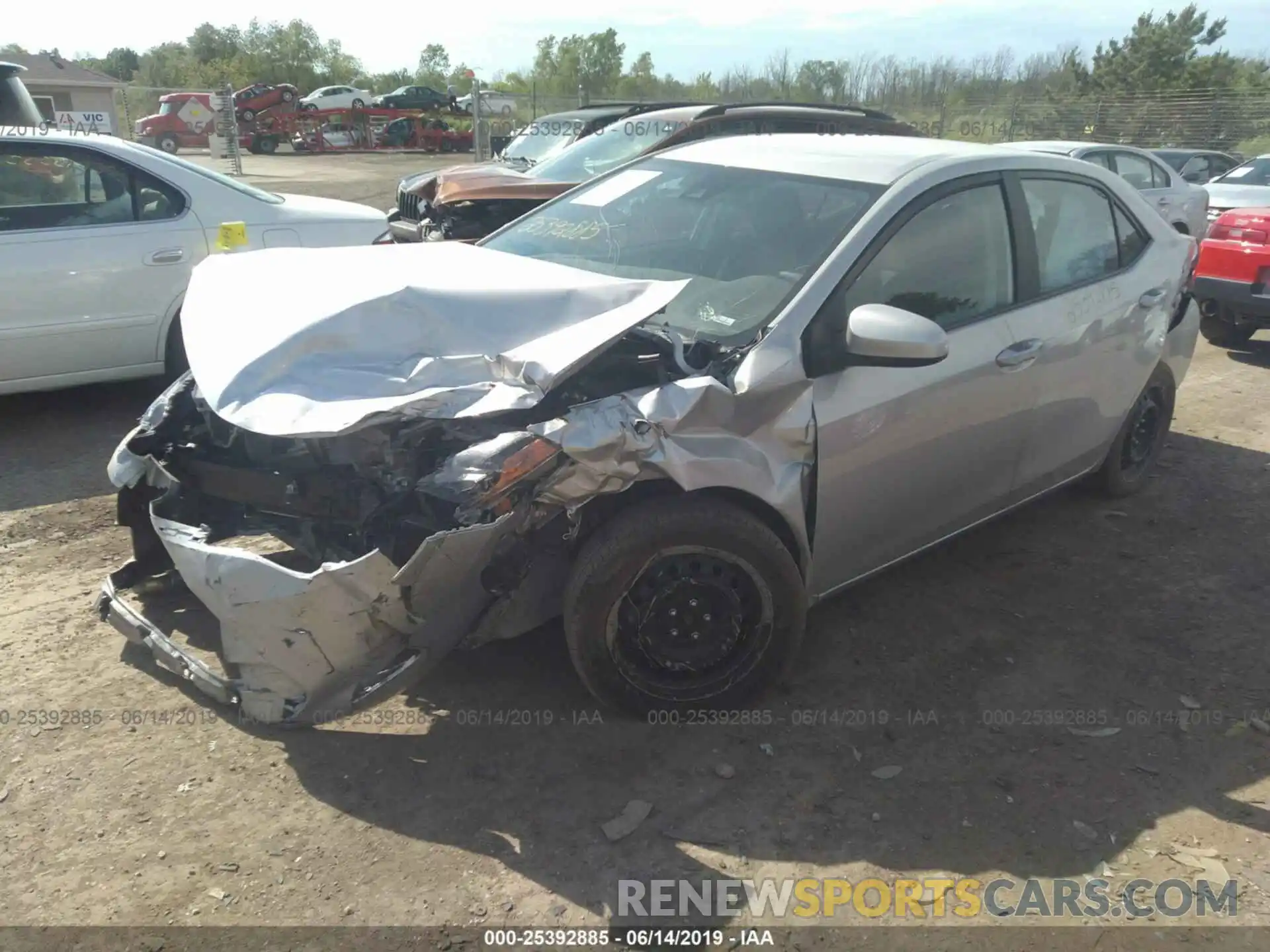 2 Photograph of a damaged car 5YFBURHE6KP876856 TOYOTA COROLLA 2019