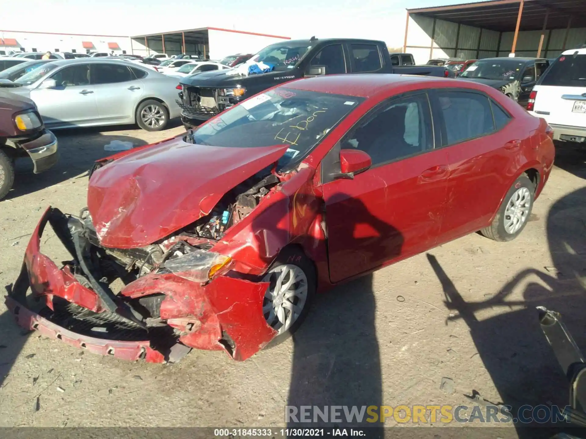 2 Photograph of a damaged car 5YFBURHE6KP878137 TOYOTA COROLLA 2019