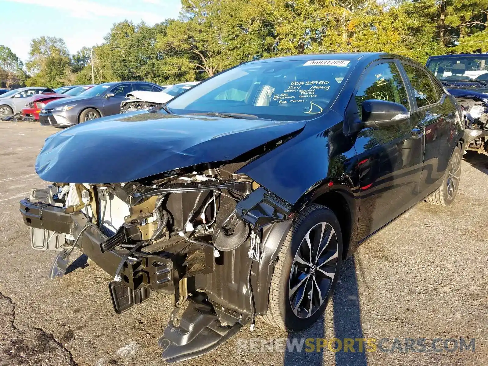 2 Photograph of a damaged car 5YFBURHE6KP882396 TOYOTA COROLLA 2019