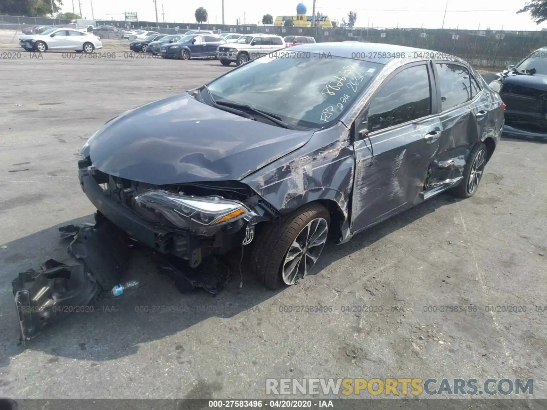 2 Photograph of a damaged car 5YFBURHE6KP882639 TOYOTA COROLLA 2019