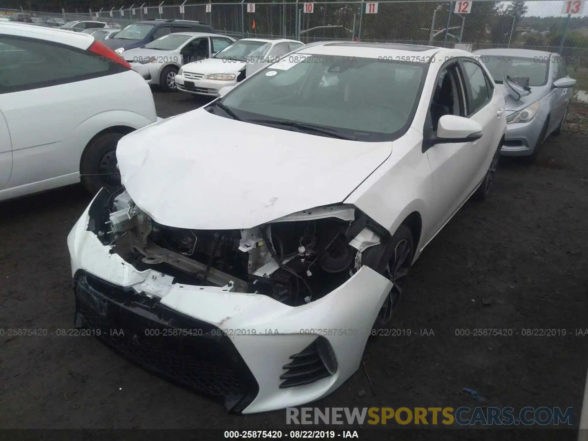 2 Photograph of a damaged car 5YFBURHE6KP883774 TOYOTA COROLLA 2019