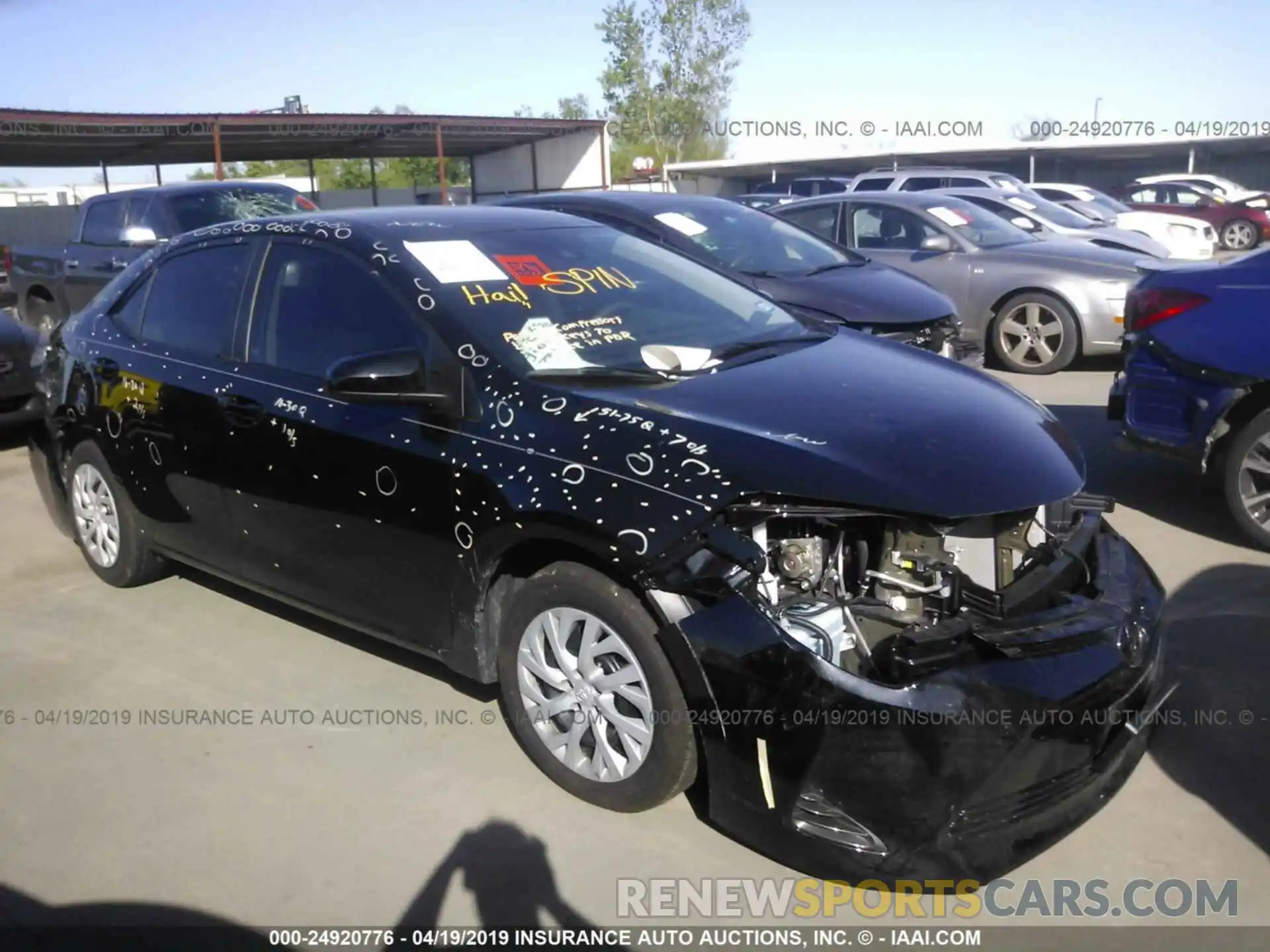 1 Photograph of a damaged car 5YFBURHE6KP883791 TOYOTA COROLLA 2019