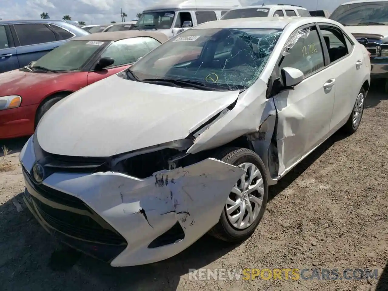 2 Photograph of a damaged car 5YFBURHE6KP886707 TOYOTA COROLLA 2019