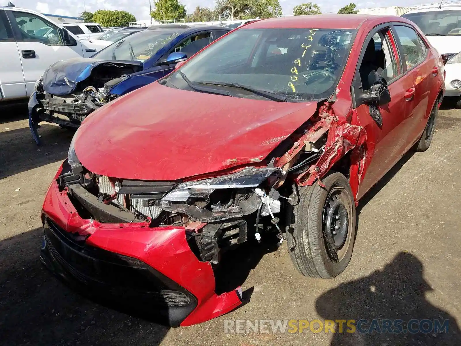 2 Photograph of a damaged car 5YFBURHE6KP887419 TOYOTA COROLLA 2019