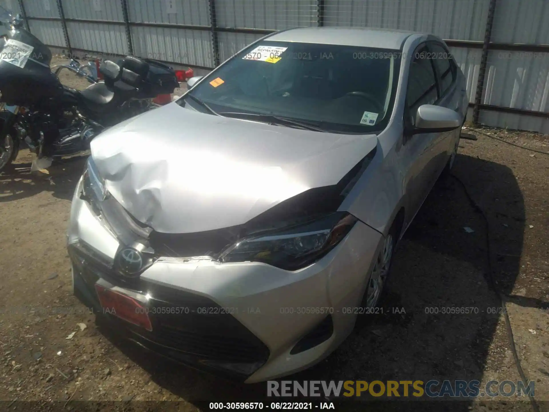 2 Photograph of a damaged car 5YFBURHE6KP889588 TOYOTA COROLLA 2019