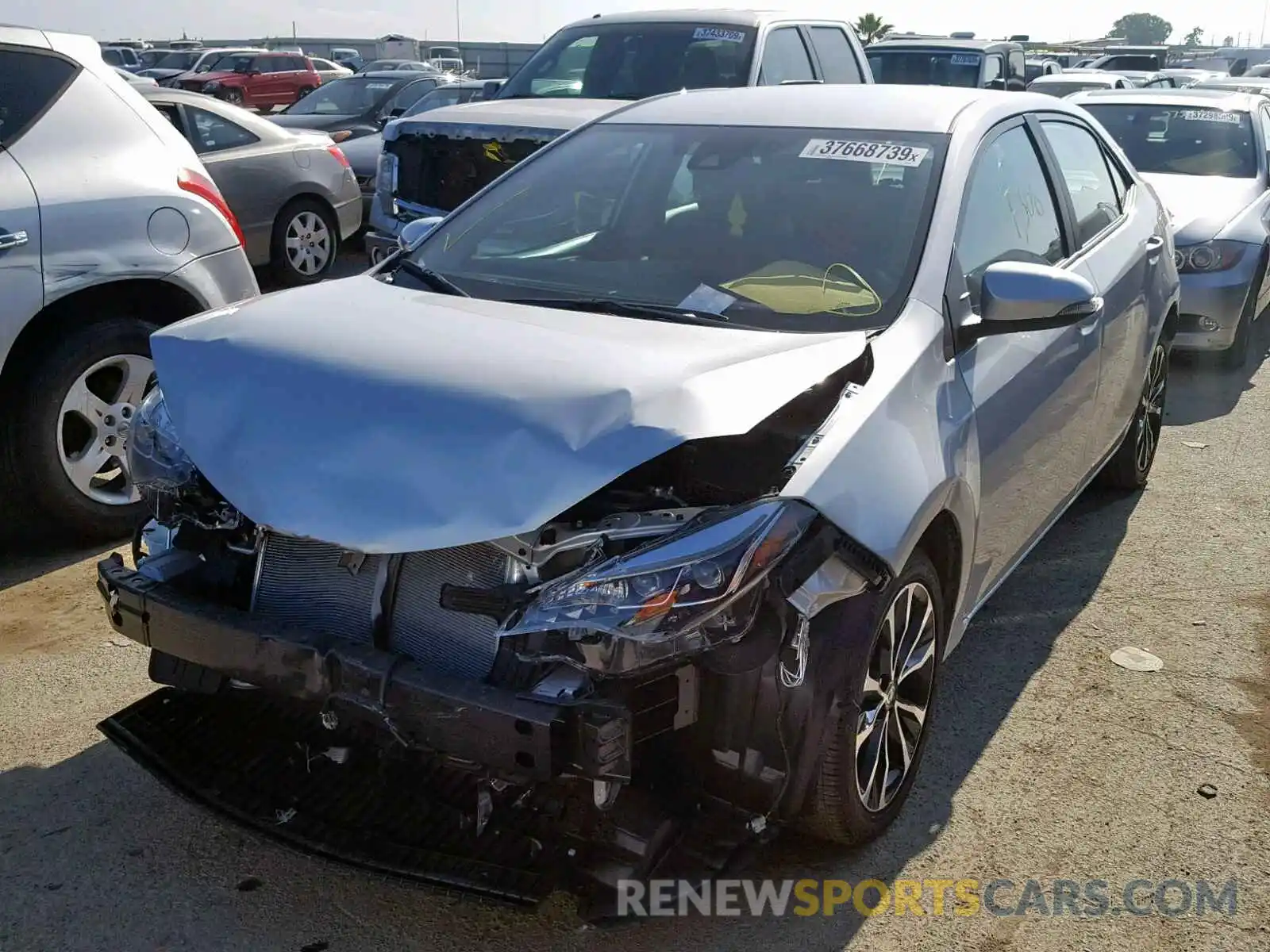 2 Photograph of a damaged car 5YFBURHE6KP889705 TOYOTA COROLLA 2019