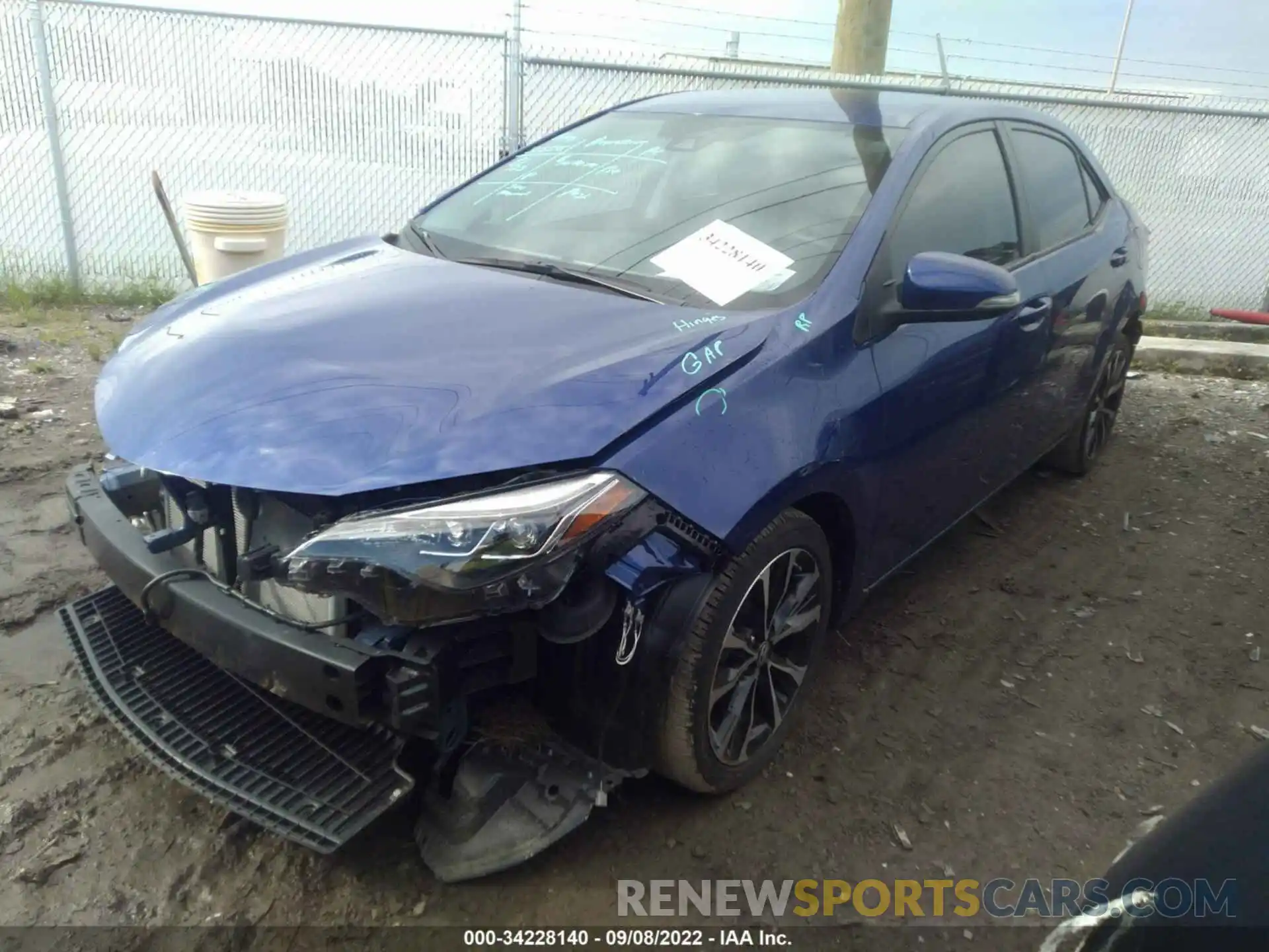 2 Photograph of a damaged car 5YFBURHE6KP890580 TOYOTA COROLLA 2019