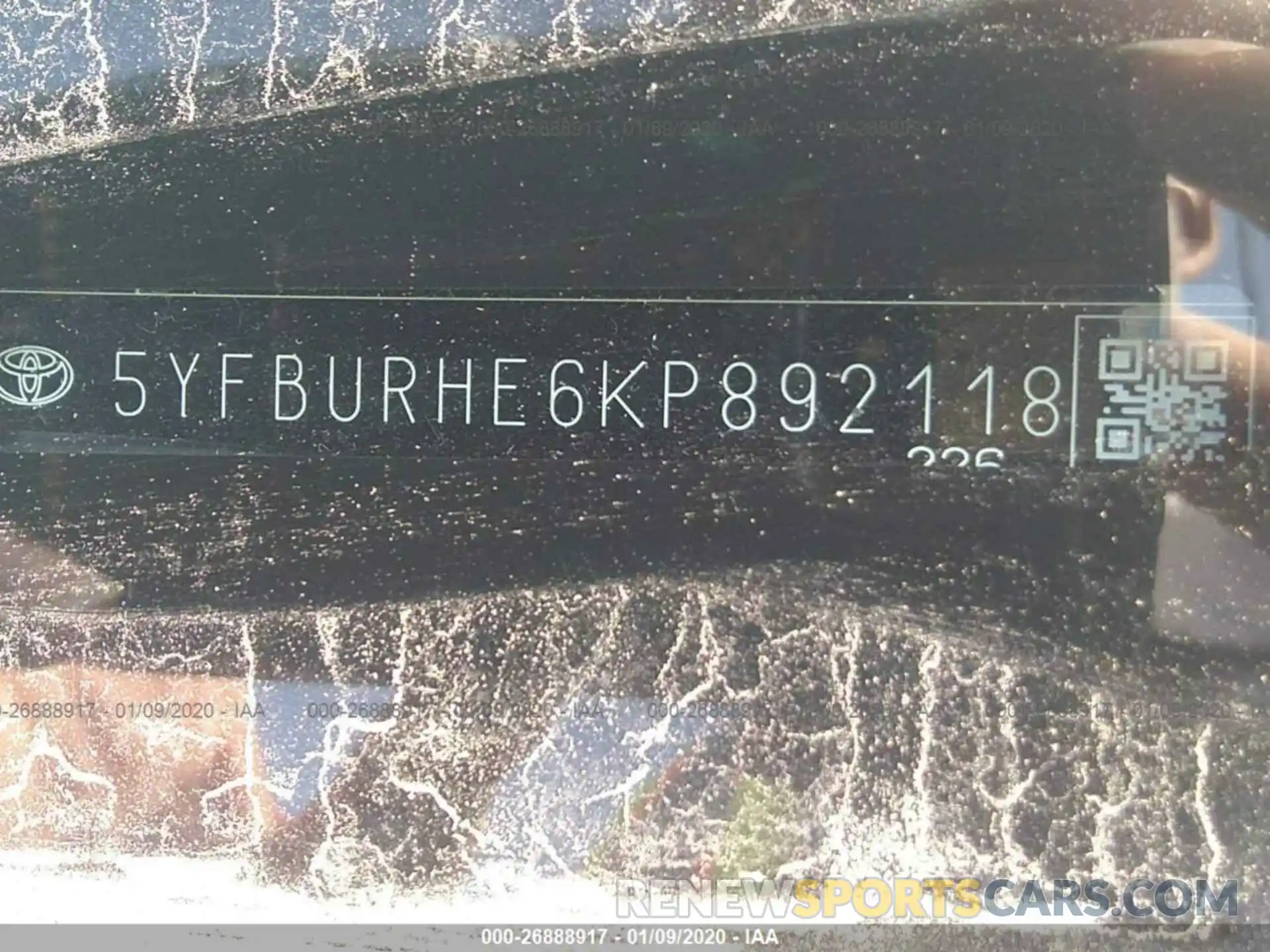 9 Photograph of a damaged car 5YFBURHE6KP892118 TOYOTA COROLLA 2019