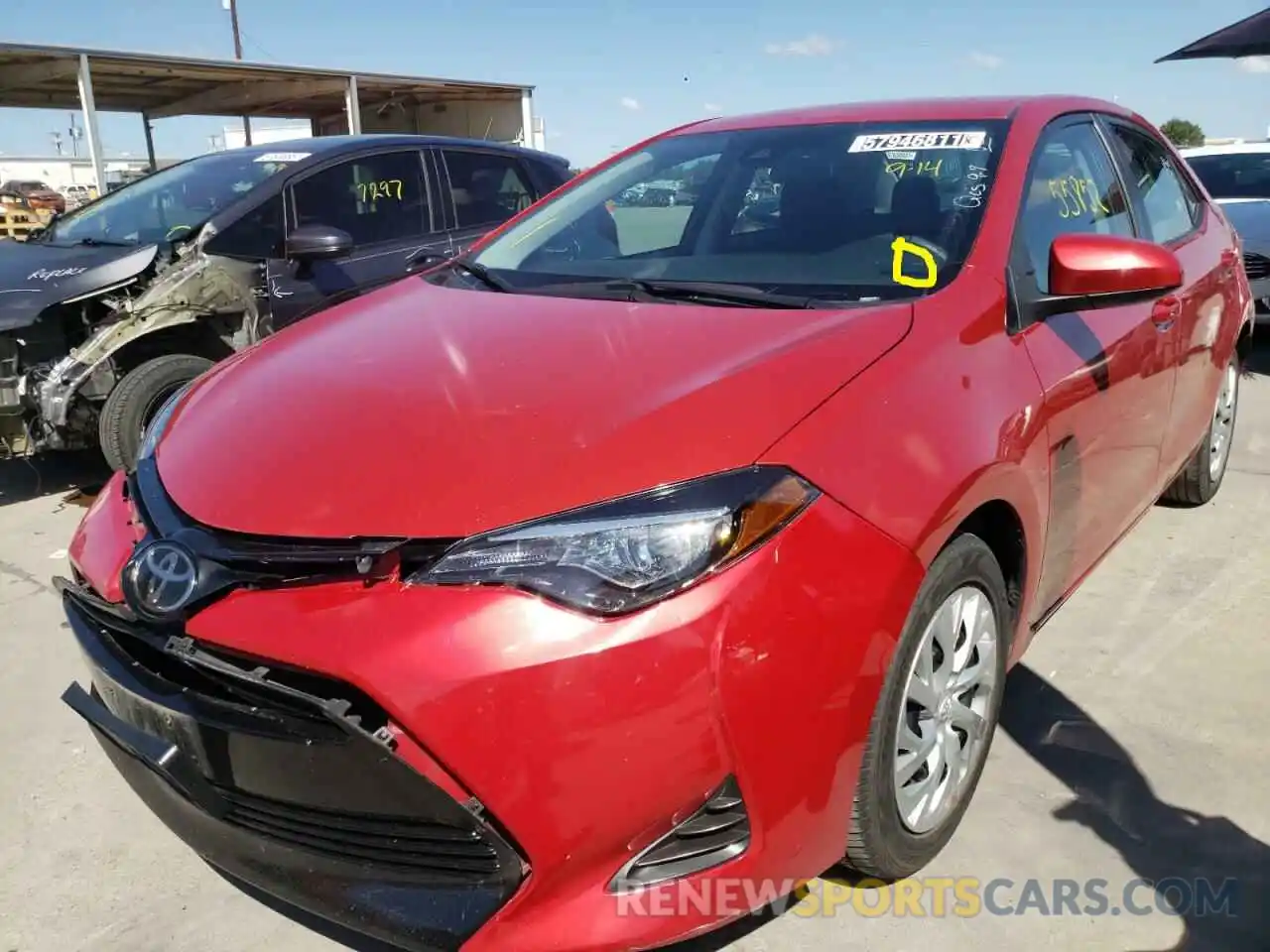 2 Photograph of a damaged car 5YFBURHE6KP899036 TOYOTA COROLLA 2019