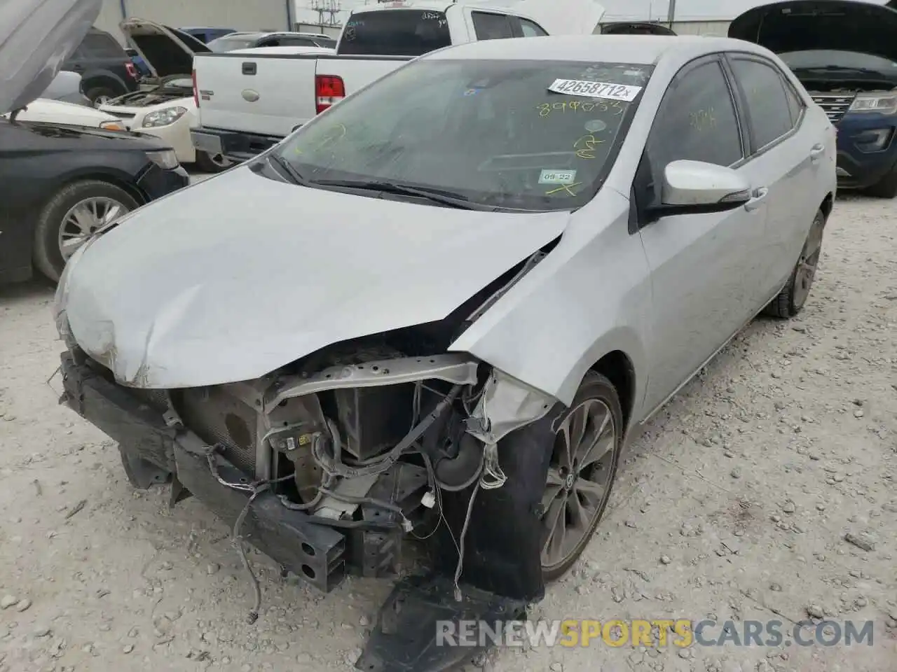 2 Photograph of a damaged car 5YFBURHE6KP899053 TOYOTA COROLLA 2019