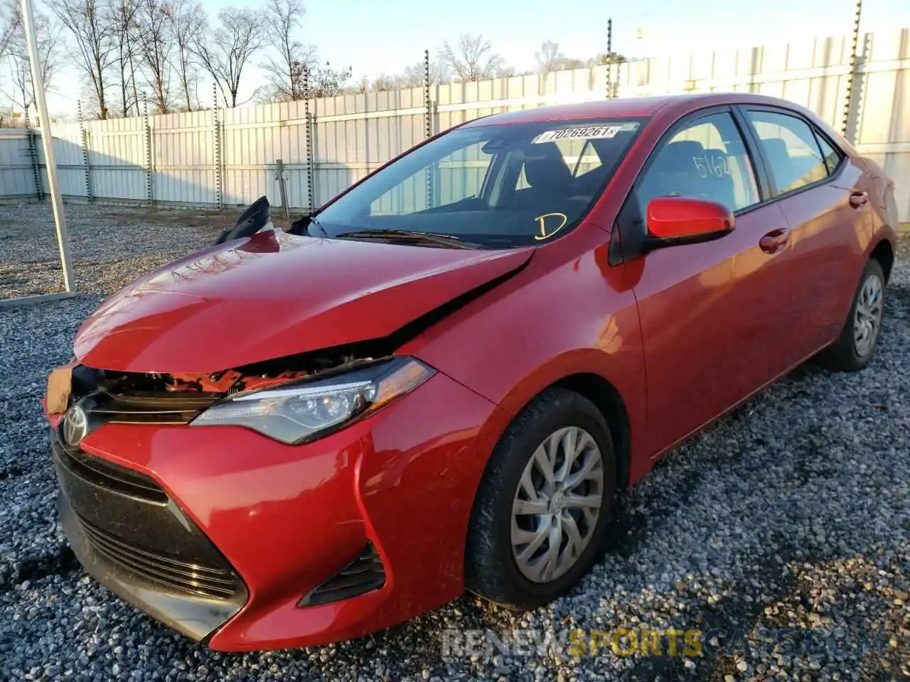 2 Photograph of a damaged car 5YFBURHE6KP900346 TOYOTA COROLLA 2019