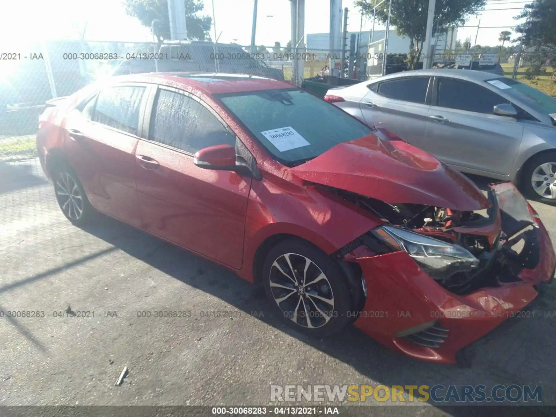 1 Photograph of a damaged car 5YFBURHE6KP903750 TOYOTA COROLLA 2019