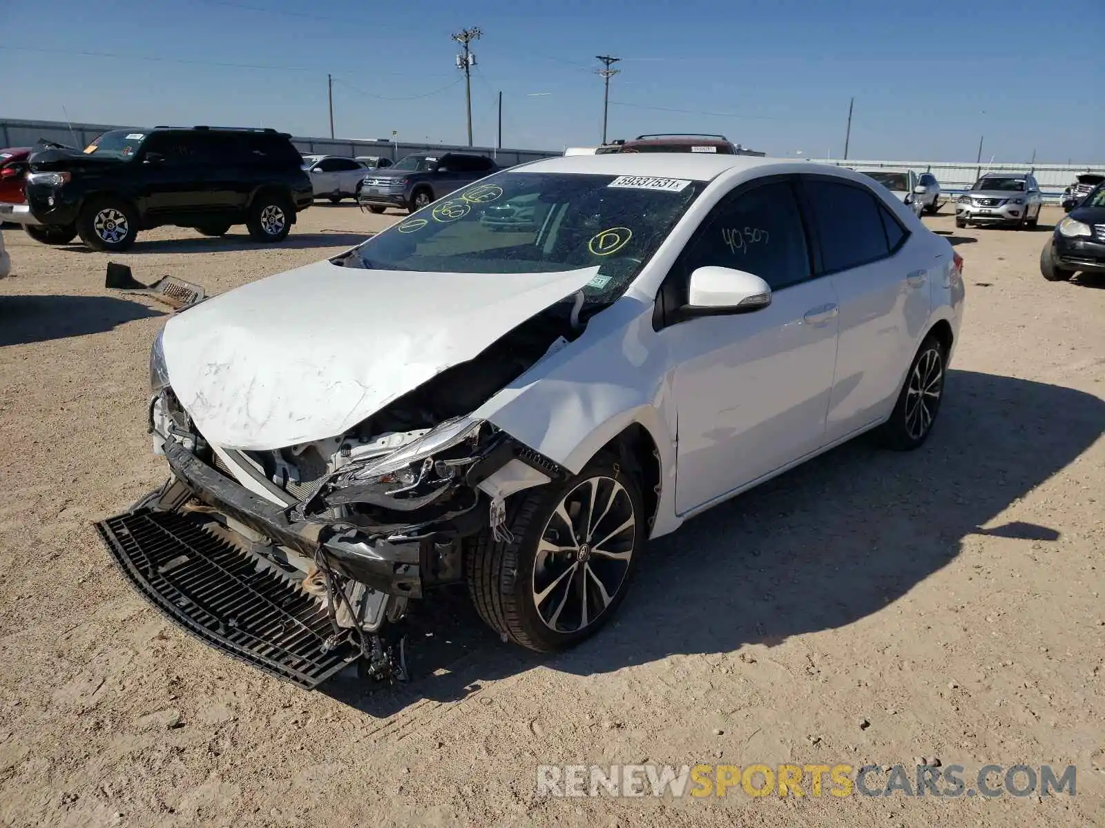 2 Photograph of a damaged car 5YFBURHE6KP905787 TOYOTA COROLLA 2019