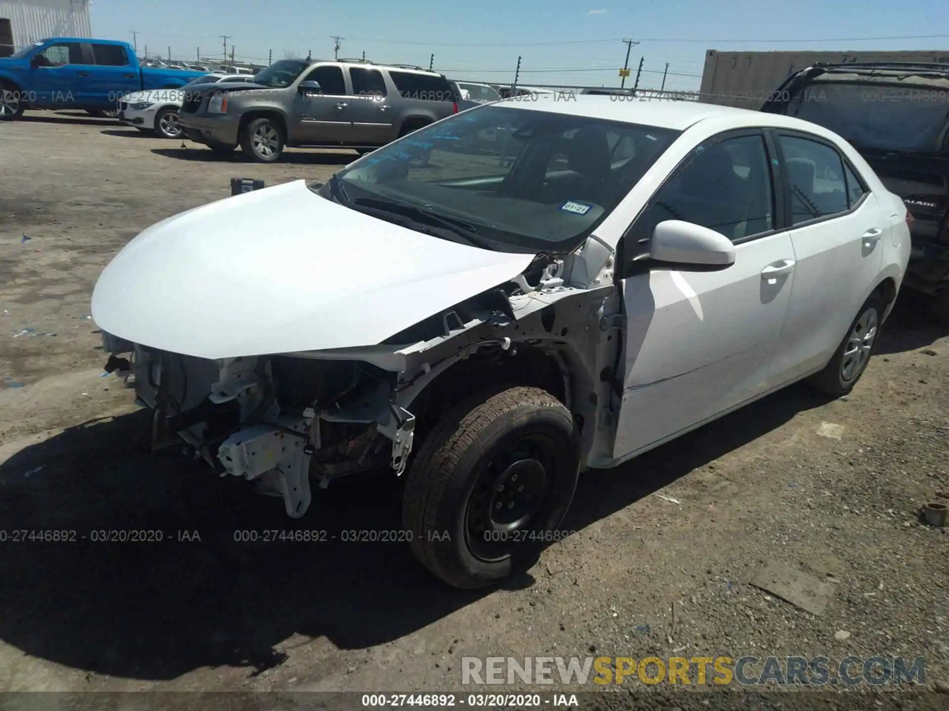 2 Photograph of a damaged car 5YFBURHE6KP906339 TOYOTA COROLLA 2019