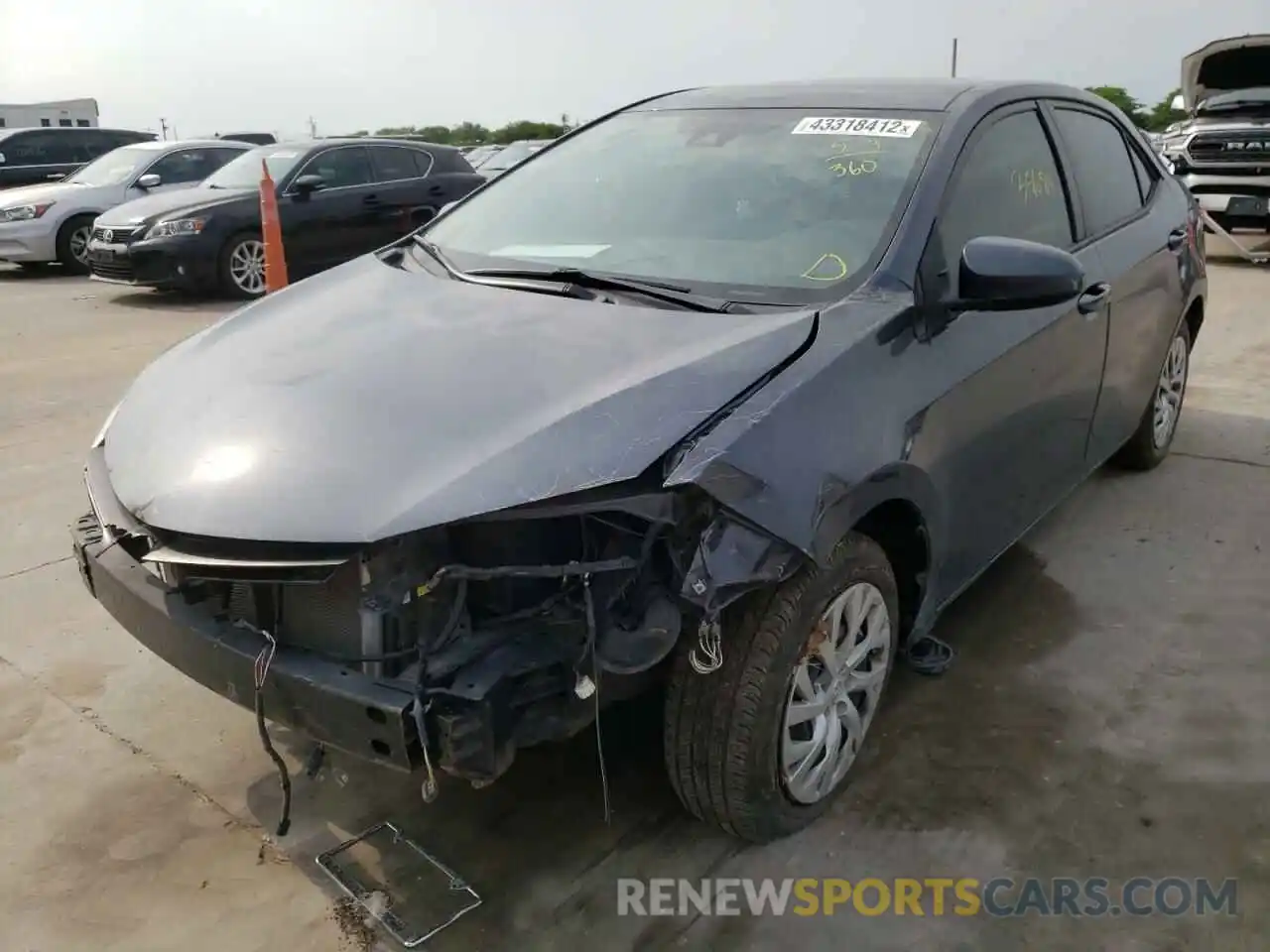 2 Photograph of a damaged car 5YFBURHE6KP908365 TOYOTA COROLLA 2019