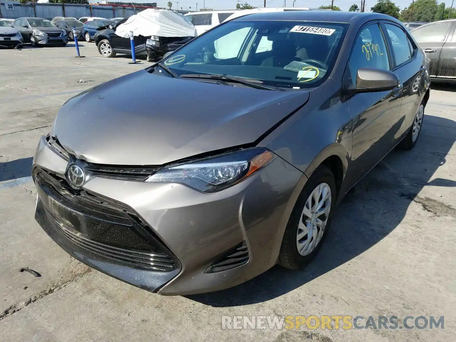 2 Photograph of a damaged car 5YFBURHE6KP910424 TOYOTA COROLLA 2019