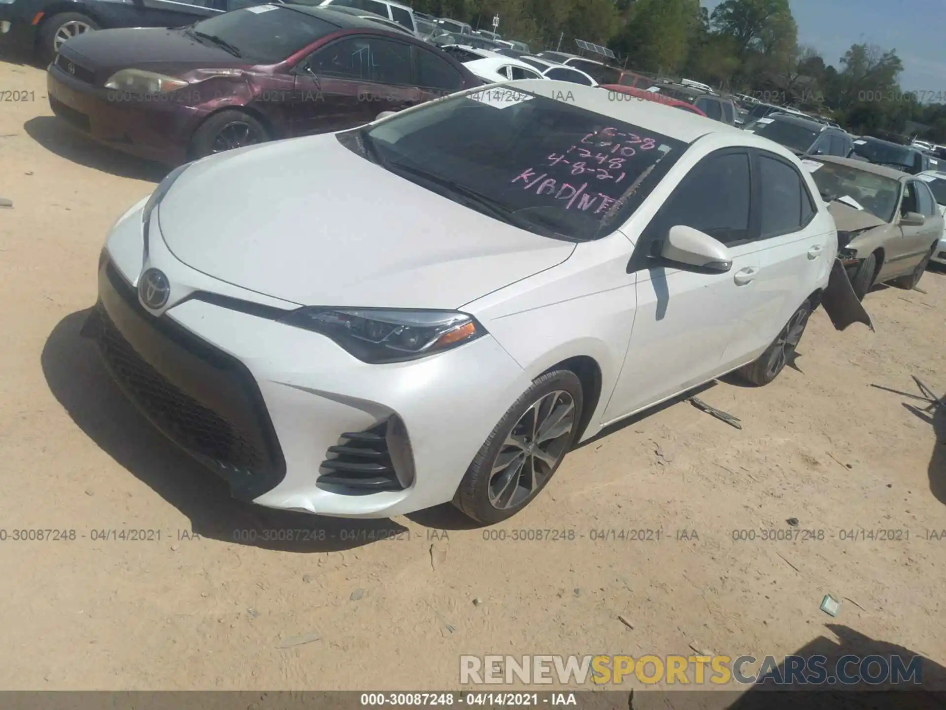 2 Photograph of a damaged car 5YFBURHE6KP911248 TOYOTA COROLLA 2019