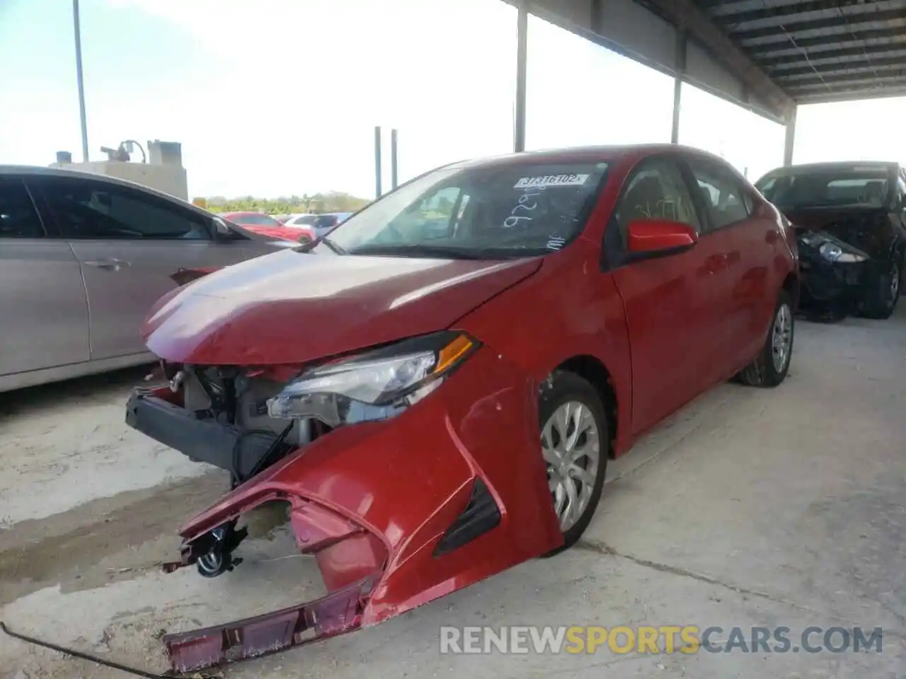 2 Photograph of a damaged car 5YFBURHE6KP919298 TOYOTA COROLLA 2019