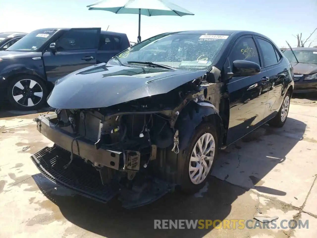 2 Photograph of a damaged car 5YFBURHE6KP921732 TOYOTA COROLLA 2019