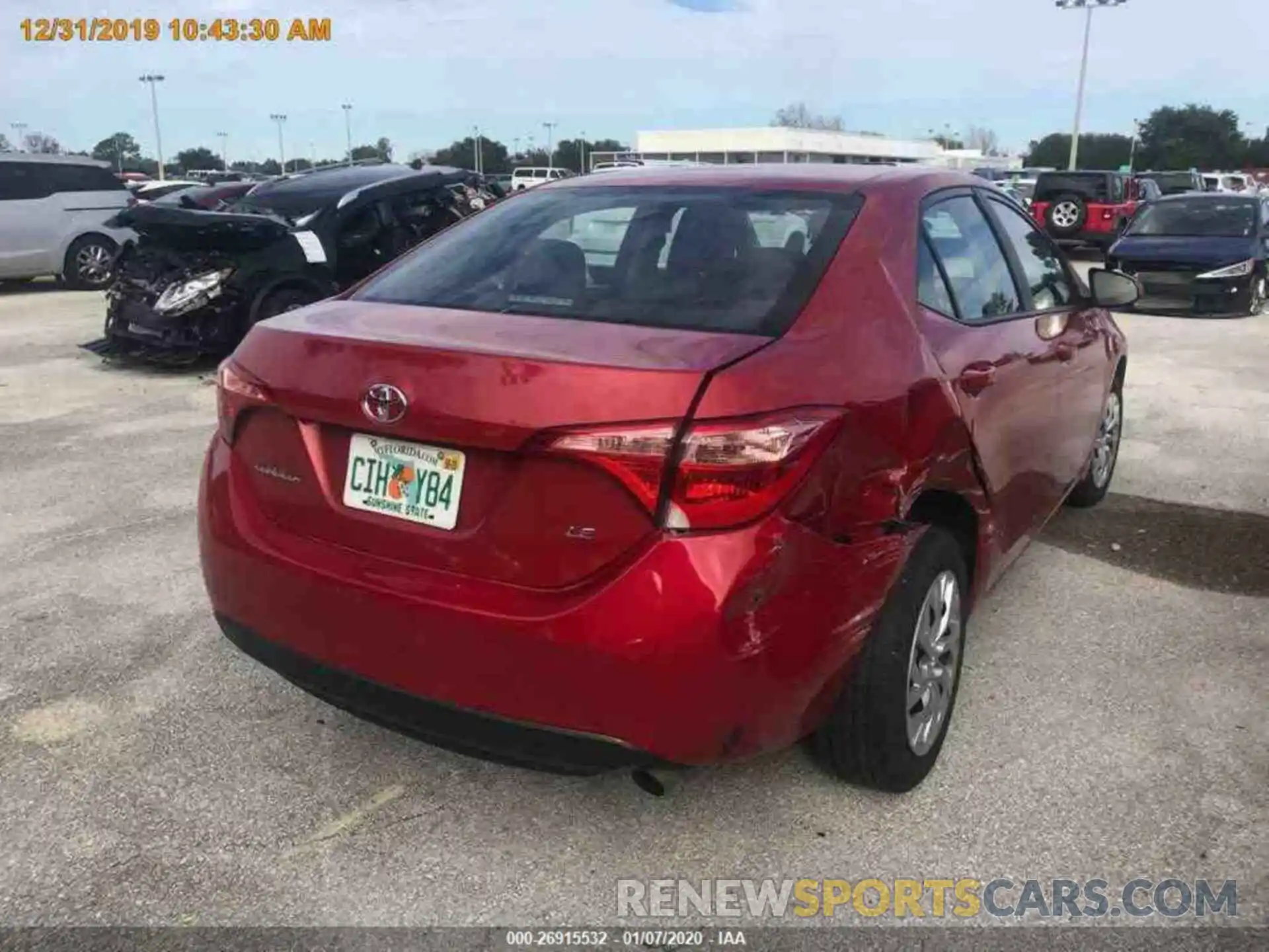 13 Photograph of a damaged car 5YFBURHE6KP922010 TOYOTA COROLLA 2019